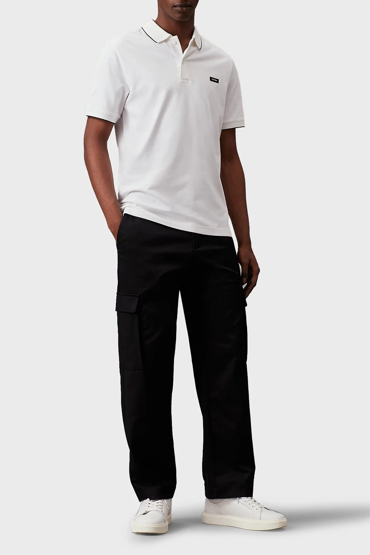 Calvin Klein Pamuklu Slim Fit K10K112751YAF Erkek Polo Yaka T Shirt K10K112751 YAF BEYAZ - 6