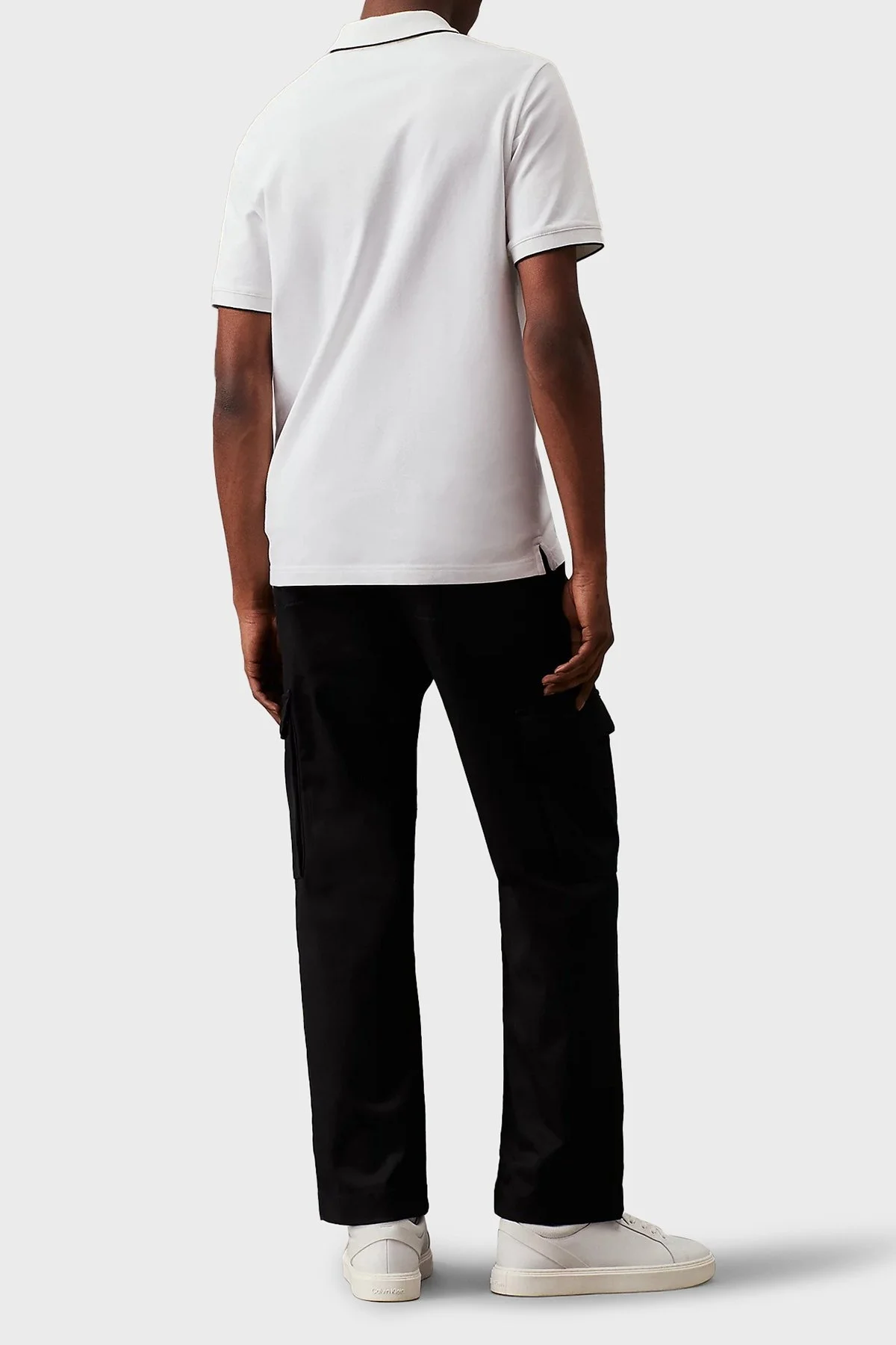 Calvin Klein Pamuklu Slim Fit K10K112751YAF Erkek Polo Yaka T Shirt K10K112751 YAF BEYAZ - 7