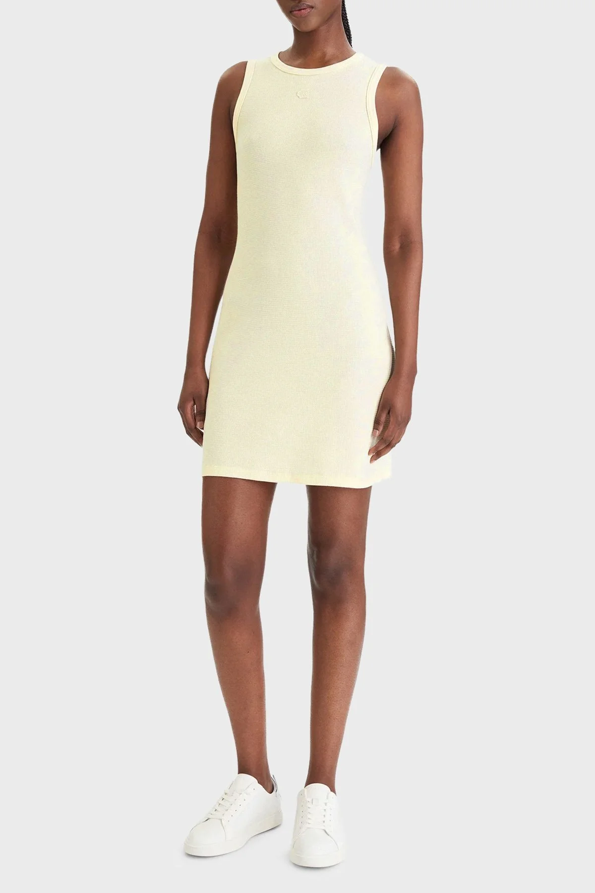 Calvin Klein Pamuklu Slim Fit Logolu Mini LV047F235GZRK Kadın Elbise LV047F235G ZRK SARI - 2