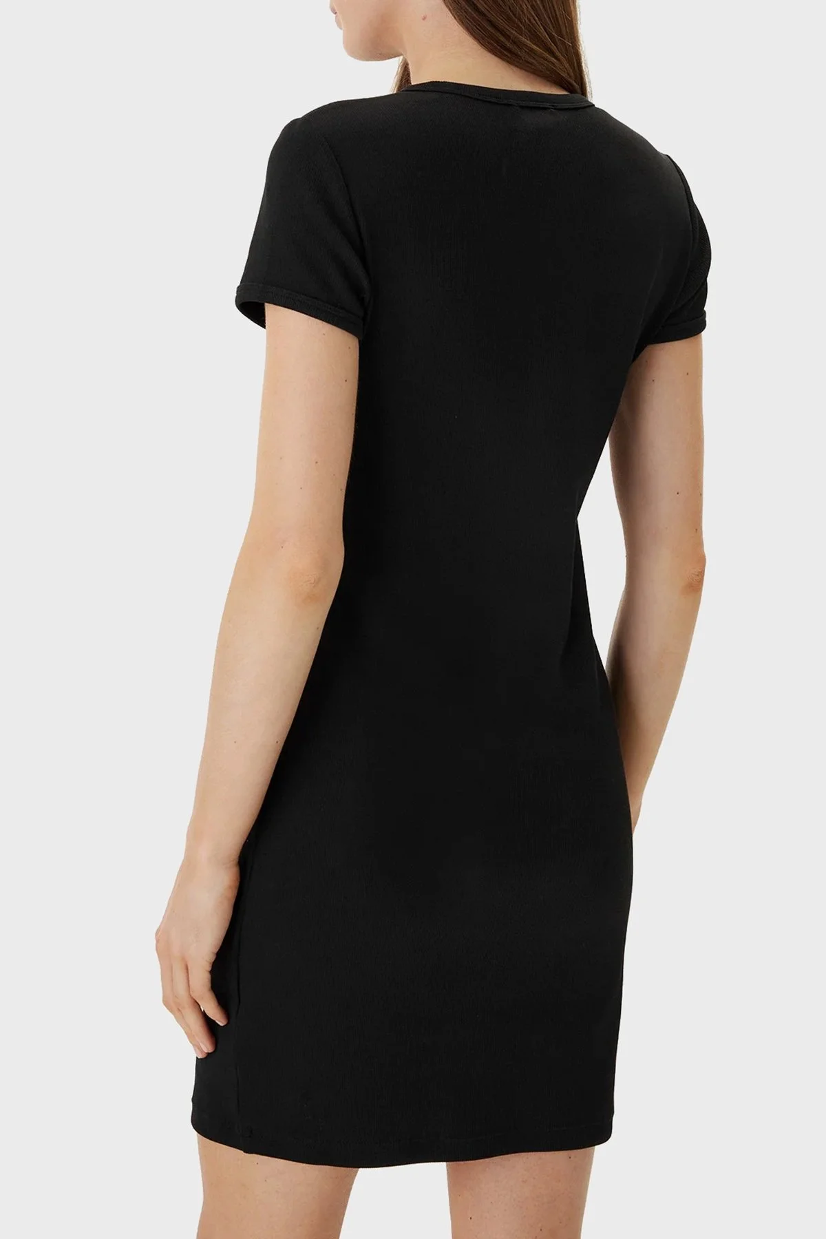 Calvin Klein Pamuklu Slim Fit Logolu Mini LV047F241GUB1 Bayan Elbise LV047F241G UB1 SİYAH - 3