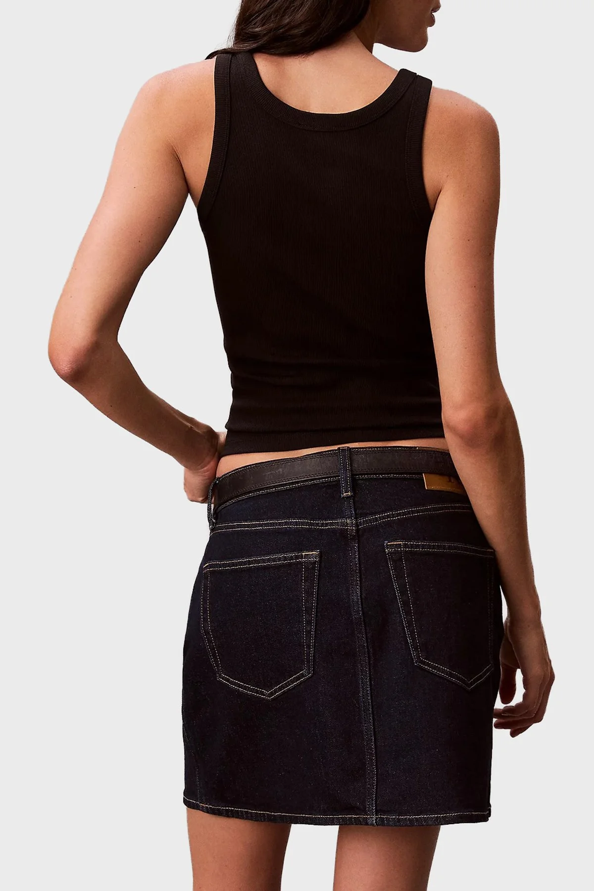 Calvin Klein Pamuklu Slim Fit Logolu Yuvarlak Yaka LV047F816GUB1 Kadın Atlet LV047F816G UB1 SİYAH - 3