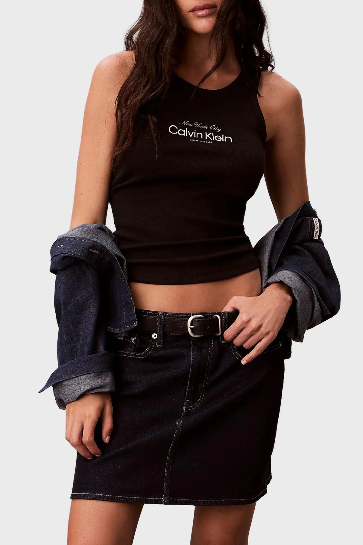 Calvin Klein Pamuklu Slim Fit Logolu Yuvarlak Yaka LV047F816GUB1 Kadın Atlet LV047F816G UB1 SİYAH - 5