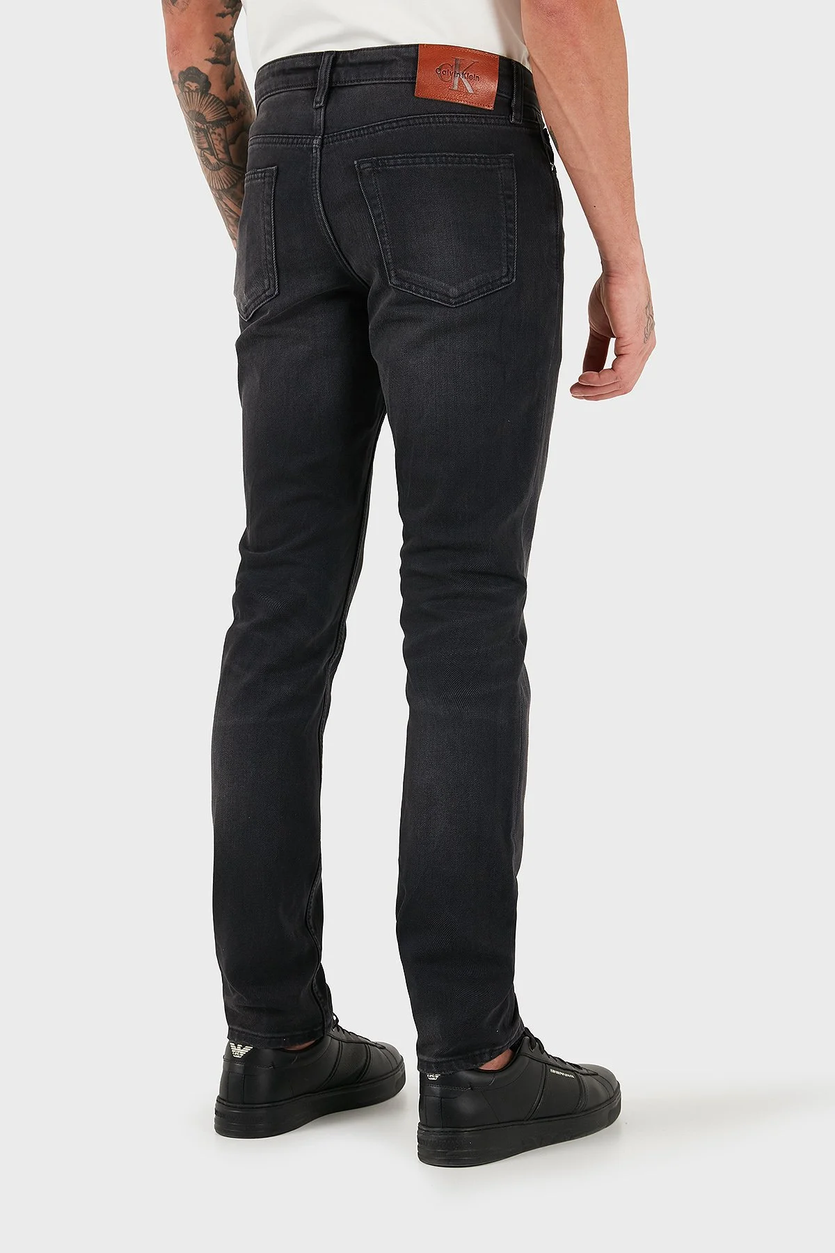 Calvin Klein Pamuklu Slim Fit Normal Bel Düz Paça Jeans LV04RD916G39X Erkek Kot Pantolon LV04RD916G 39X SİYAH - 3