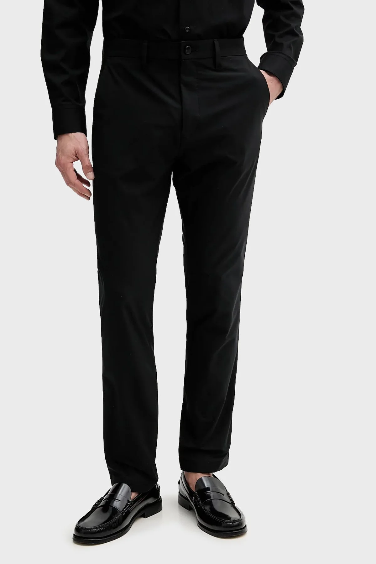 Calvin Klein Slim Fit Normal Bel Düz Paça LV04LB610GUB1 Erkek Pantolon LV04LB610G UB1 SİYAH - 4