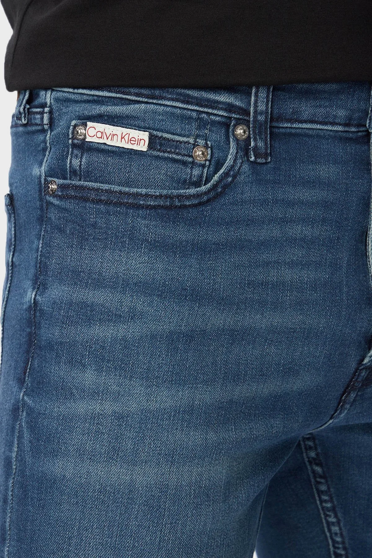 Calvin Klein Pamuklu Slim Fit Normal Bel Jeans LV04RG794GXHM Erkek Kot Pantolon LV04RG794G XHM MAVİ - 4