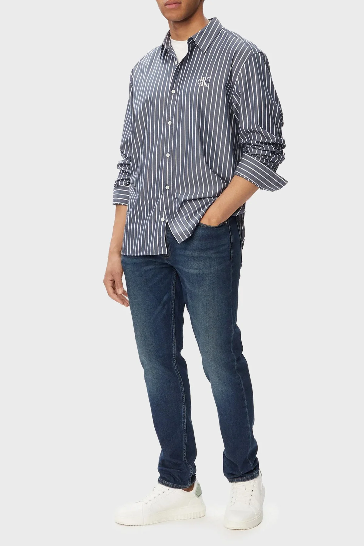 Calvin Klein Pamuklu Slim Fit Normal Bel Jeans LV04RG900G4G5 Erkek Kot Pantolon LV04RG900G 4G5 LACİVERT - 2