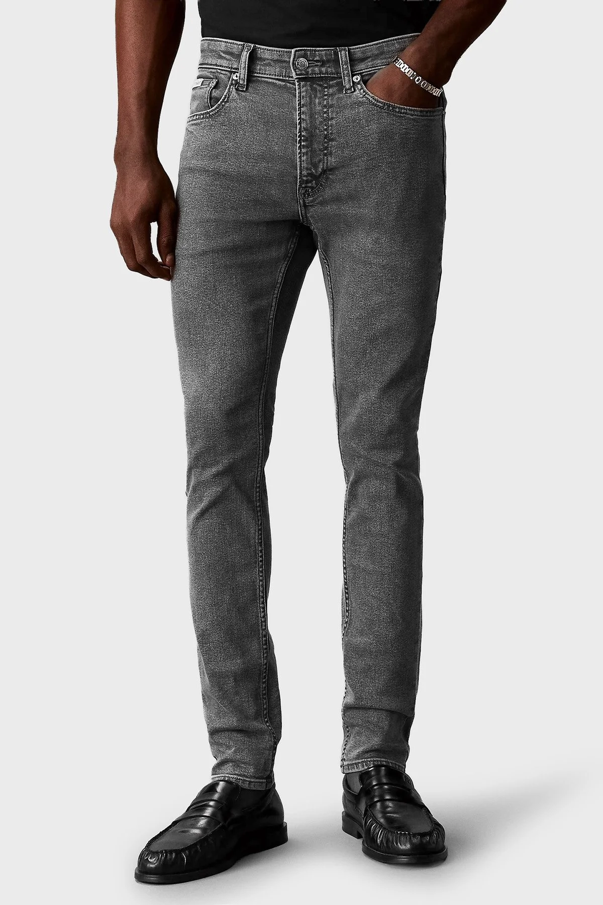 Calvin Klein Pamuklu Slim Fit Normal Bel LV04RF935G3YG Erkek Kot Pantolon LV04RF935G 3YG ANTRASİT - 1