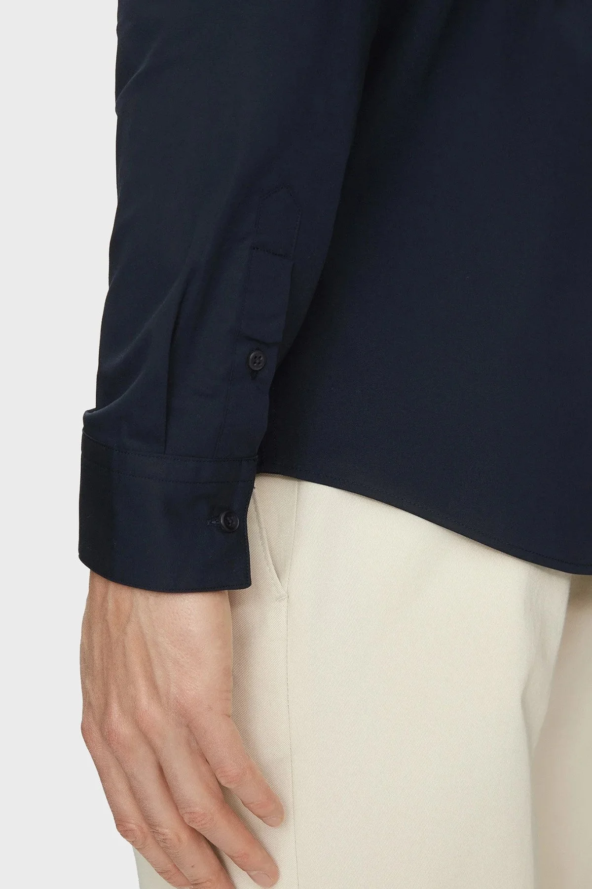 Calvin Klein Pamuklu Slim Fit Uzun Kollu Logolu LV04LB145GCEF Erkek Gömlek LV04LB145G CEF LACİVERT - 4