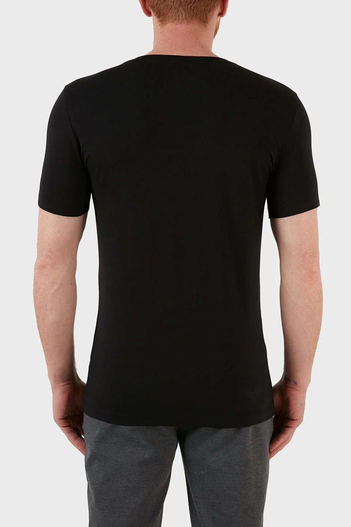 Calvin Klein Pamuklu Slim Fit V Yaka Erkek T Shirt J30J320596 BEH SİYAH - 6