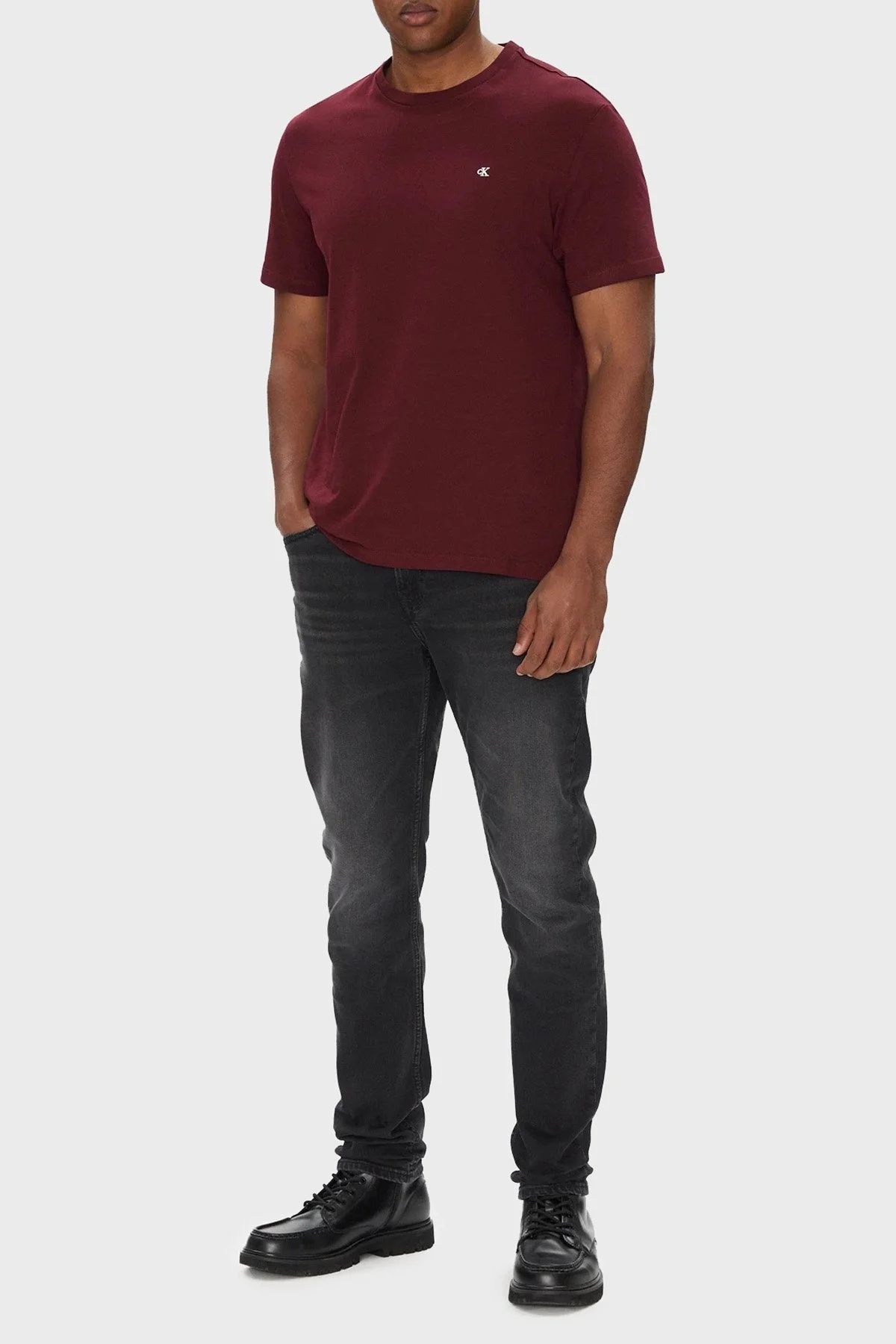 Calvin Klein Pamuklu Slim Tapered Fit Orta Bel Dar Paça Jeans LV04RB754G846 Erkek Kot Pantolon LV04RB754G 846 SİYAH - 7