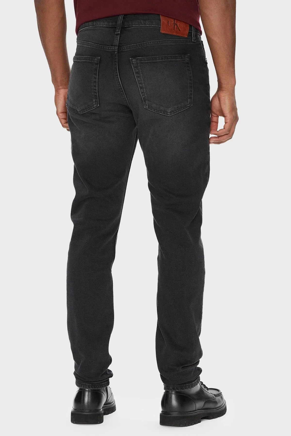 Calvin Klein Pamuklu Slim Tapered Fit Orta Bel Dar Paça Jeans LV04RB754G846 Erkek Kot Pantolon LV04RB754G 846 SİYAH - 8