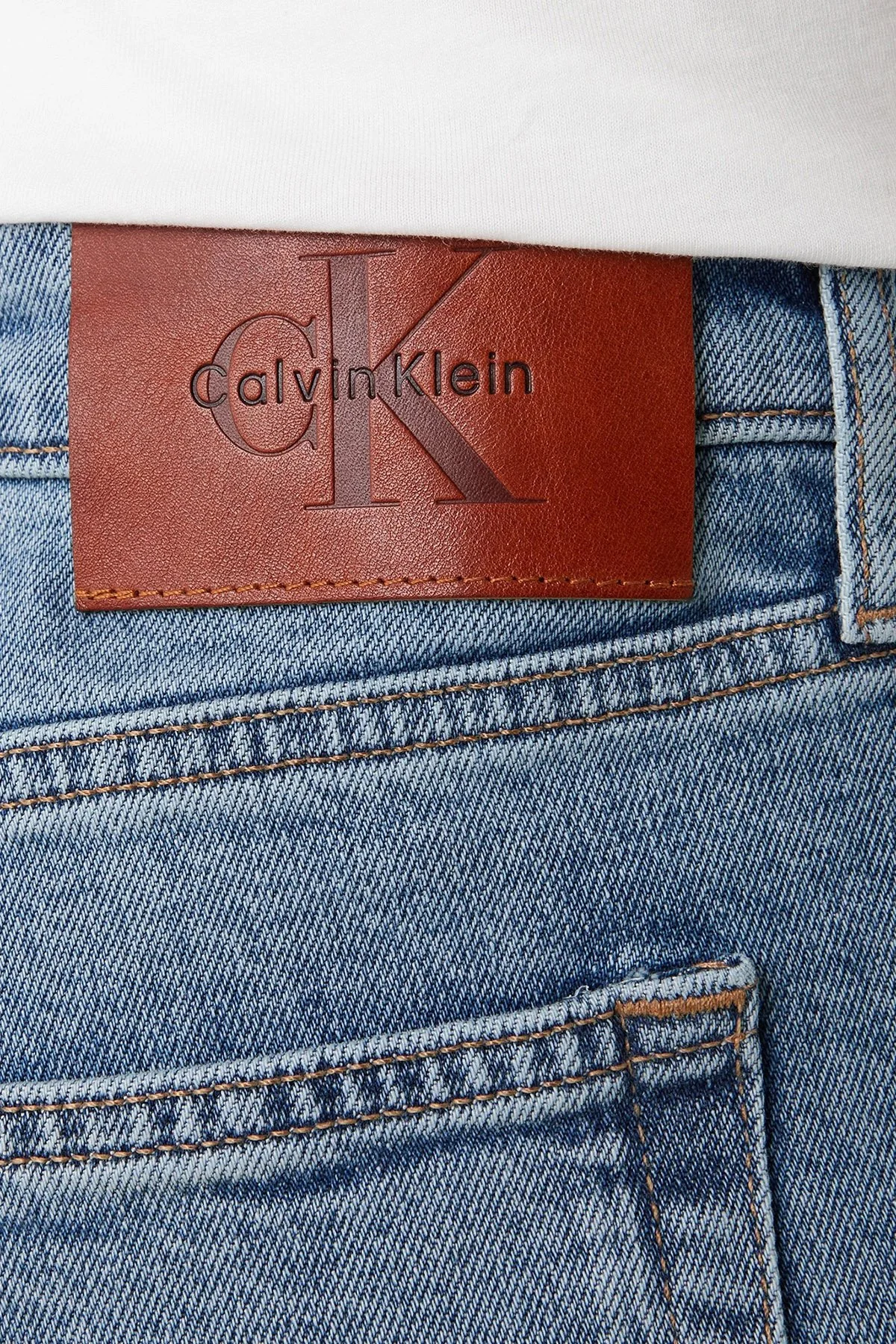 Calvin Klein Pamuklu Slim Tapered Fit Orta Bel Jeans LV04RE700G2TG Erkek Kot Pantolon LV04RE700G 2TG MAVİ - 4