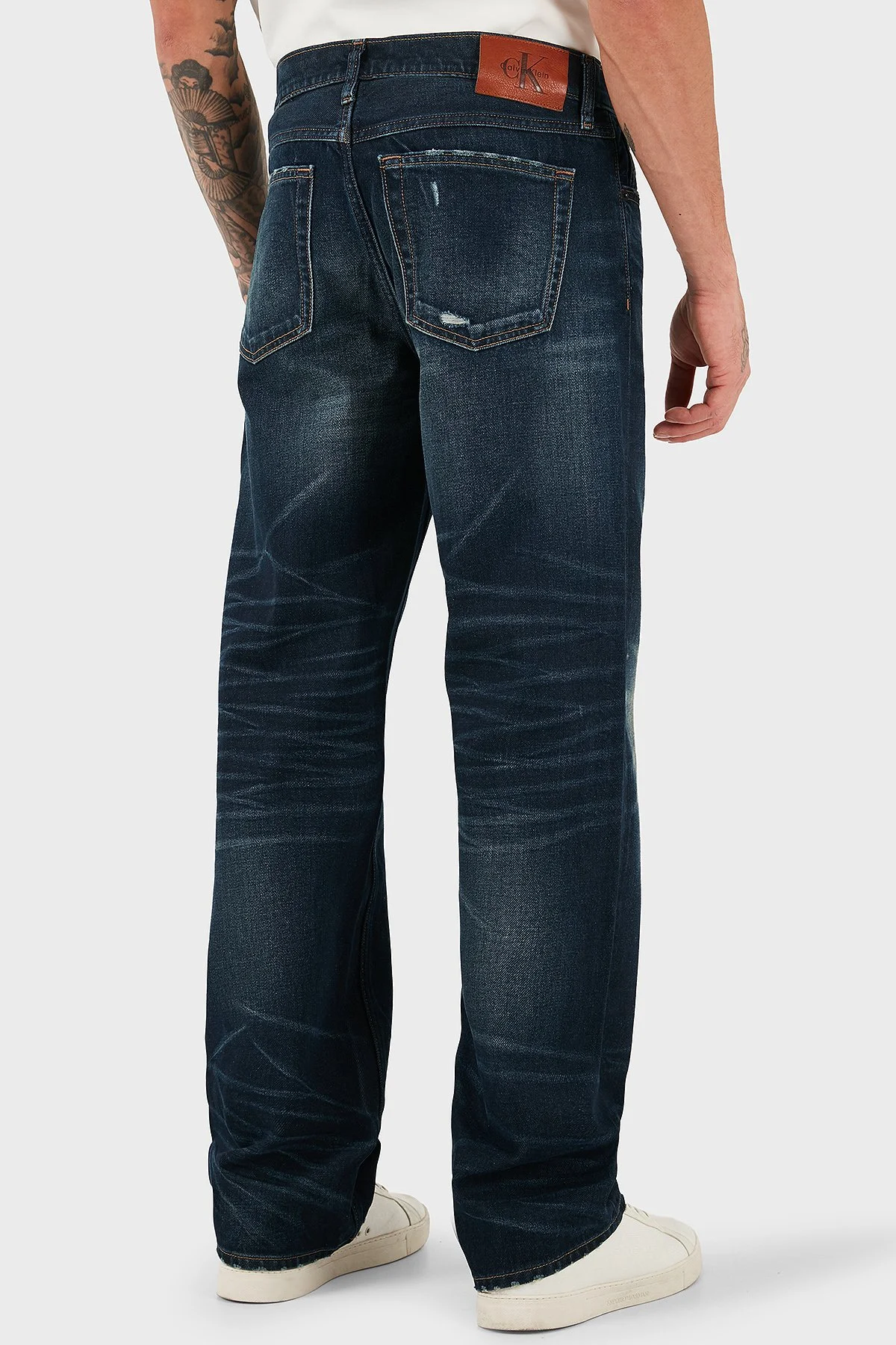 Calvin Klein Pamuklu Straight Fit Normal Bel Düz Paça Jeans LV04RD723GZYC Erkek Kot Pantolon LV04RD723G ZYC LACİVERT - 3