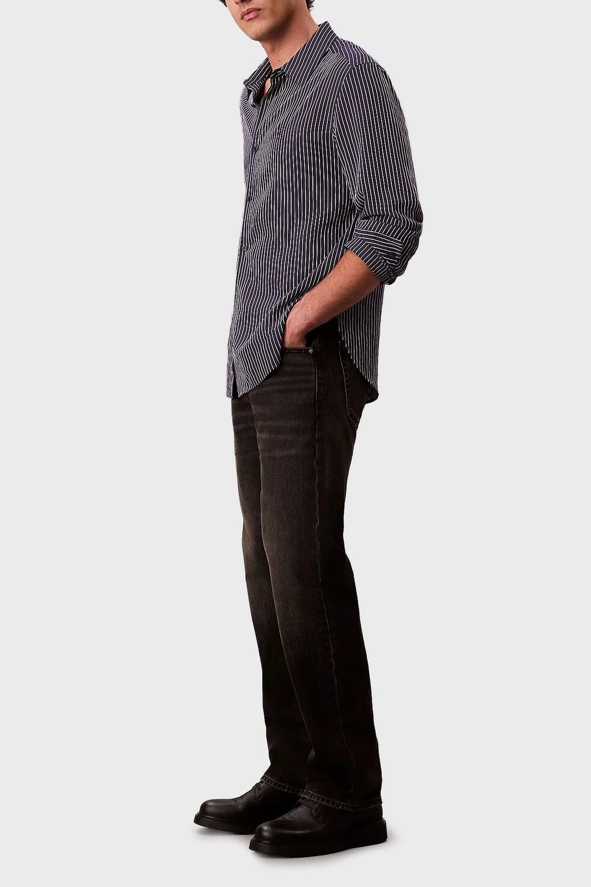 Calvin Klein Pamuklu Straight Fit Normal Bel Düz Paça Jeans LV04RD724G01G Erkek Kot Pantolon LV04RD724G 01G KAHVE - 3