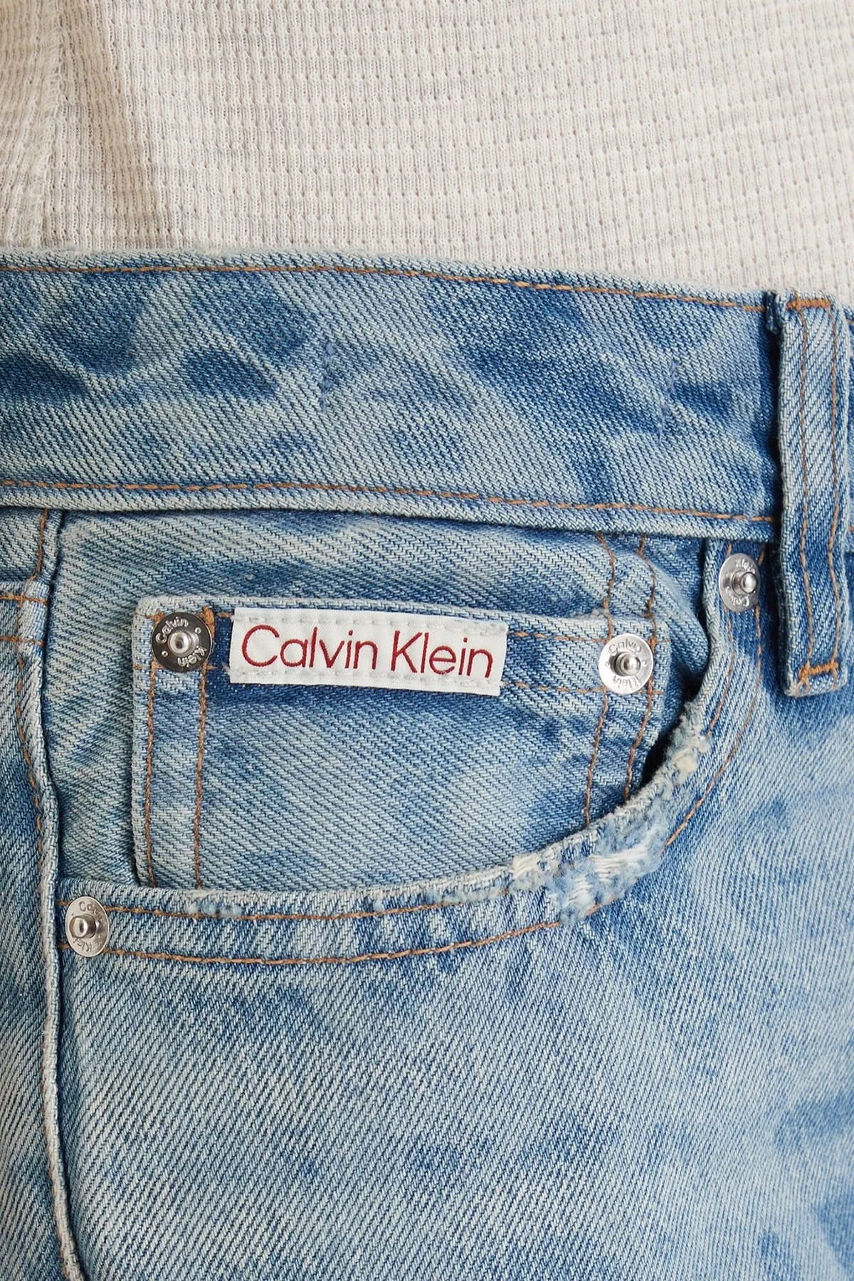 Calvin Klein Pamuklu Straight Fit Normal Bel Jeans LV047F678G1WX Bayan Kot Pantolon LV047F678G 1WX MAVİ - 4