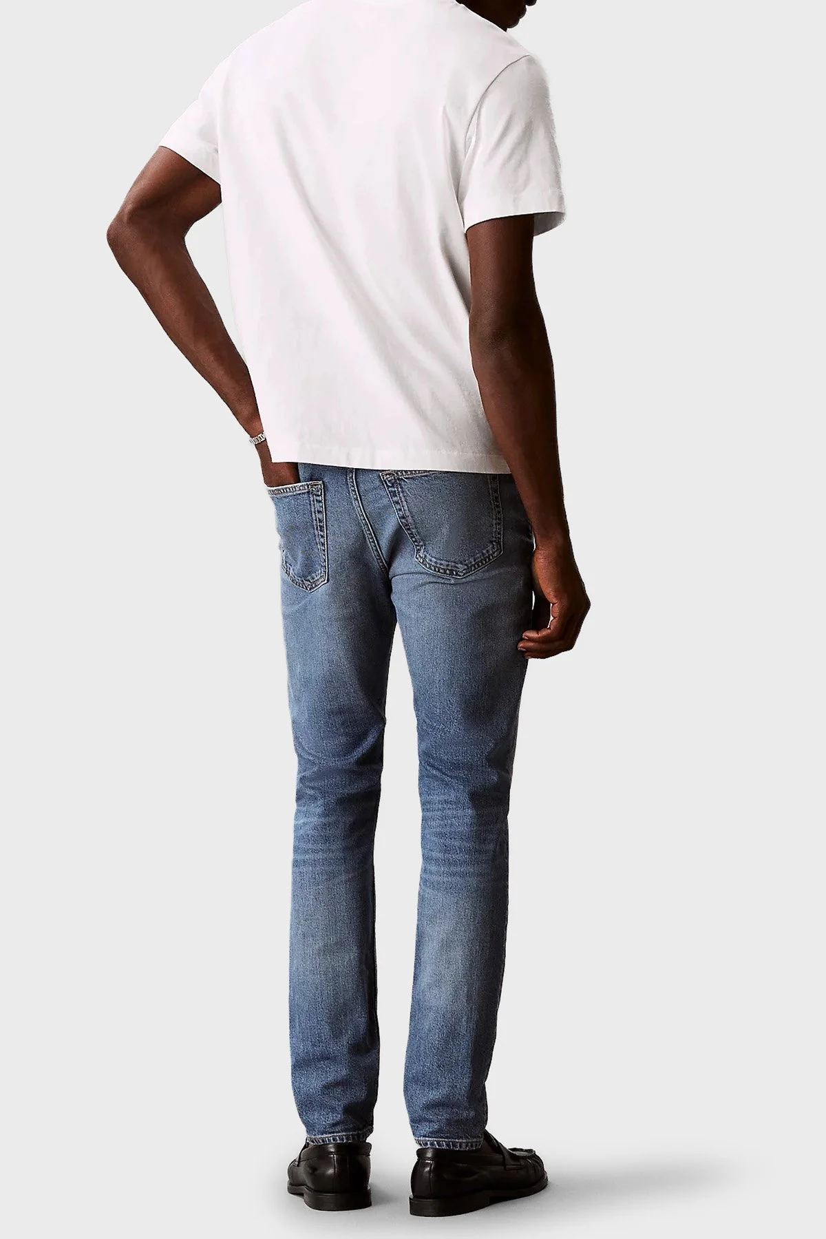 Calvin Klein Pamuklu Straight Fit Normal Bel LV04RF742GR7O Erkek Kot Pantolon LV04RF742G R7O MAVİ - 3