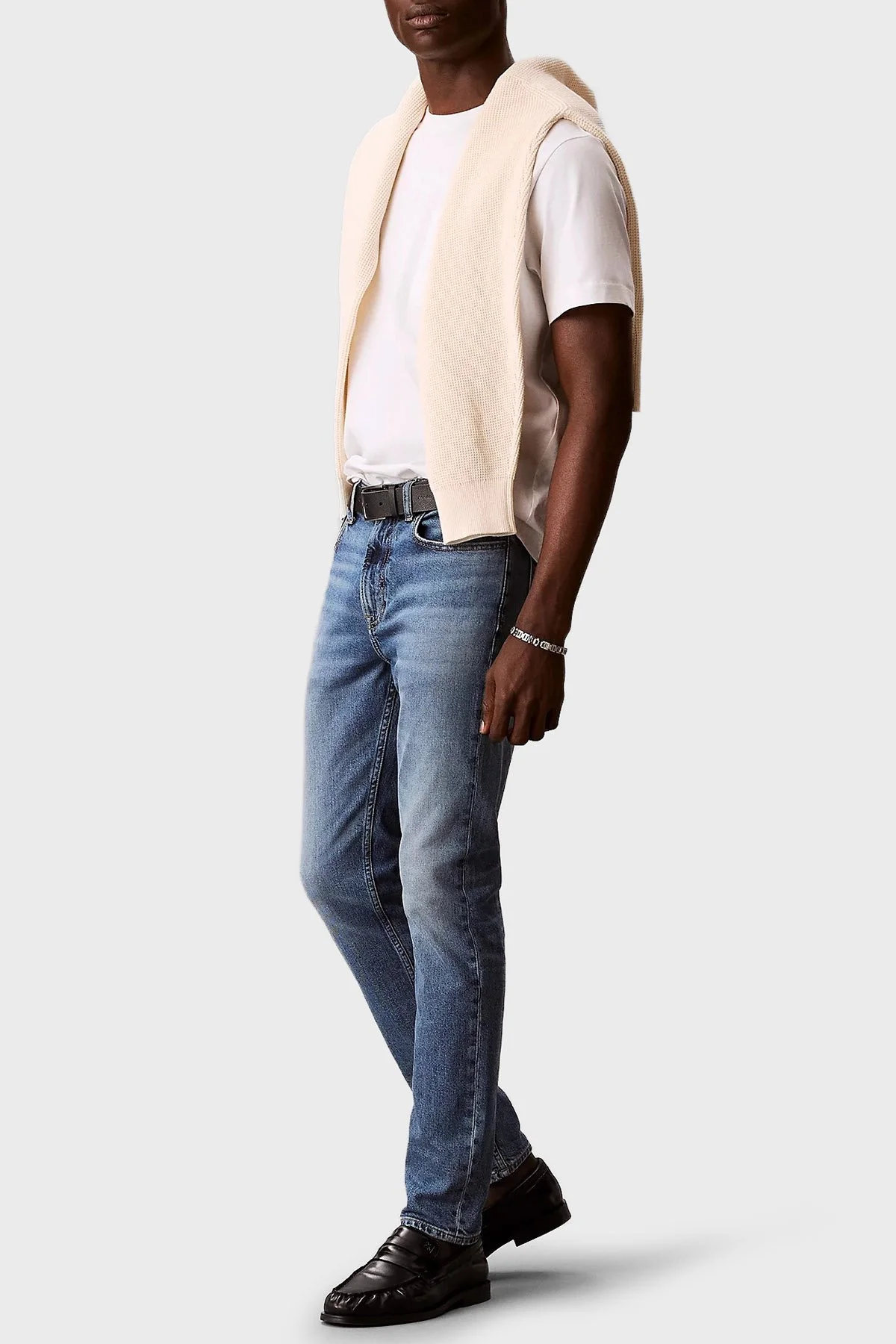 Calvin Klein Pamuklu Straight Fit Normal Bel LV04RF742GR7O Erkek Kot Pantolon LV04RF742G R7O MAVİ - 4