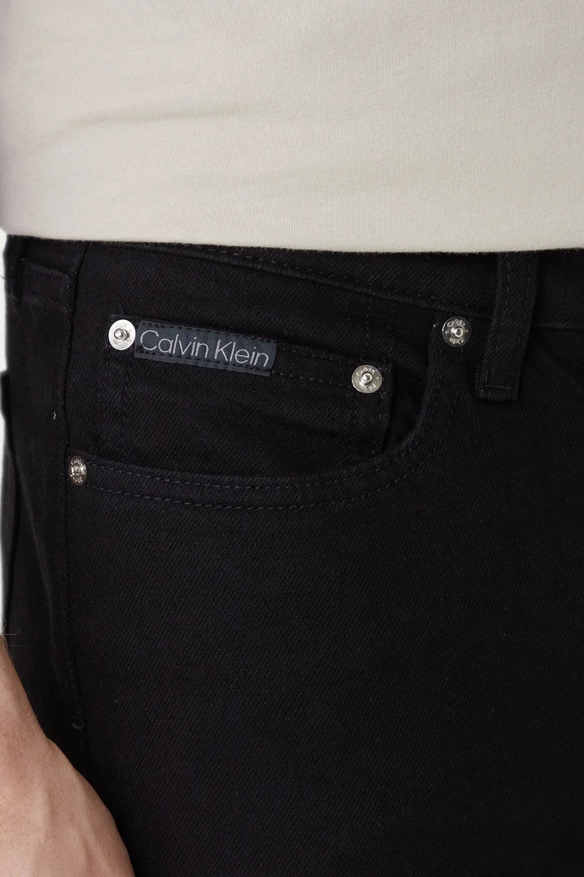 Calvin Klein Pamuklu Straight Fit Normal Jeans LV04RF740GJW4 Erkek Kot Pantolon LV04RF740G JW4 SİYAH - 4