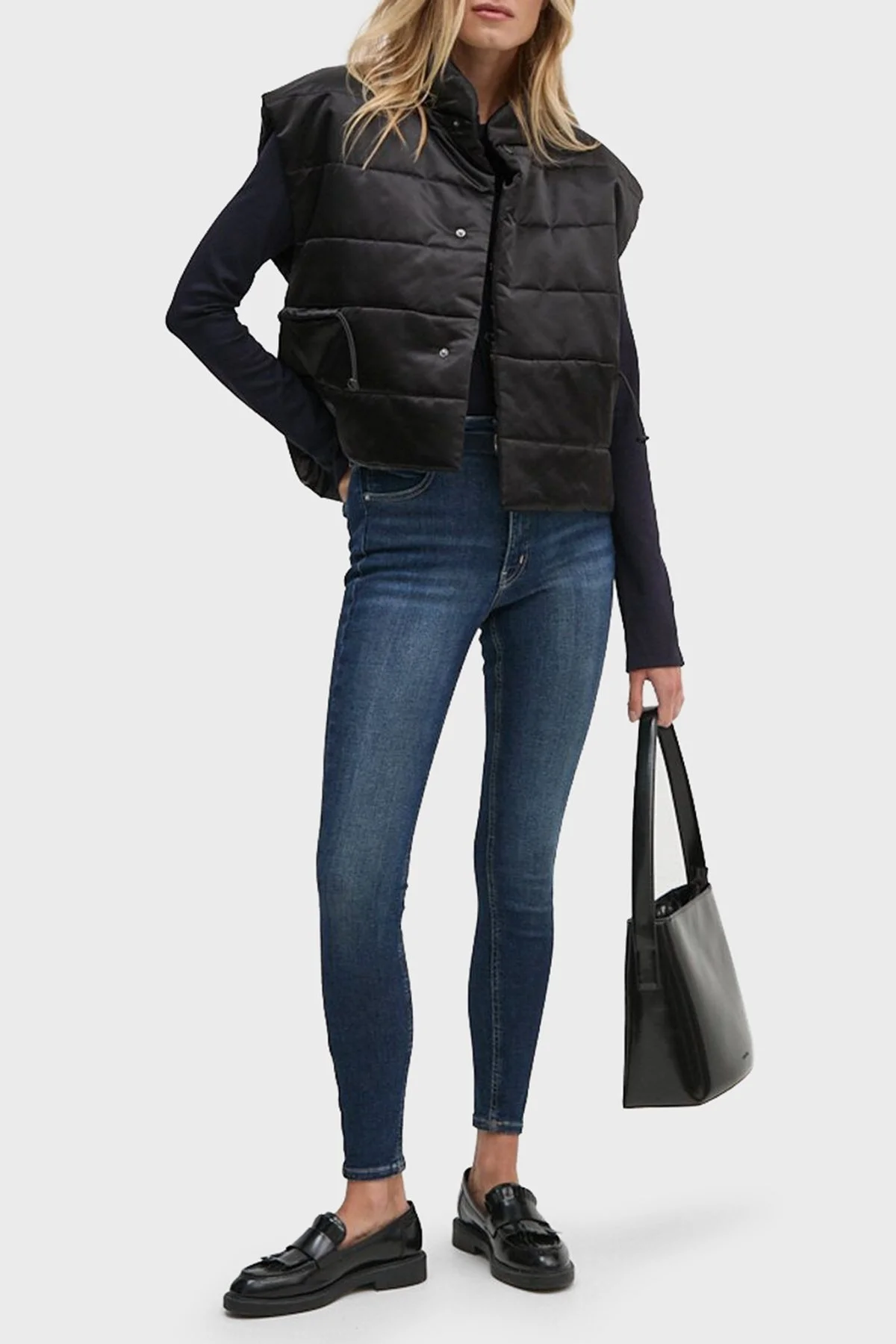 Calvin Klein Pamuklu Süper Skinny Fit Yüksek Bel Jeans J20J2249161BJ Bayan Kot Pantolon J20J224916 1BJ LACİVERT - 2