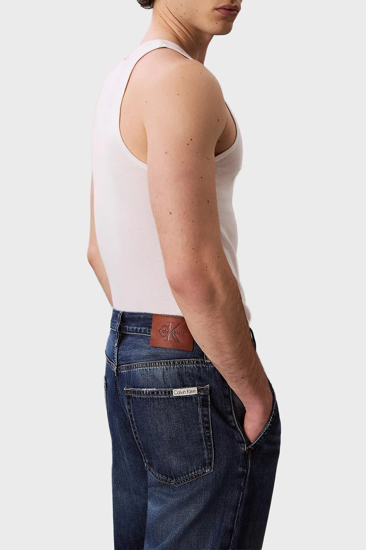 Calvin Klein Pamuklu Tapered Fit Yüksek Bel Jeans LV04RC740GX87 Erkek Kot Pantolon LV04RC740G X87 LACİVERT - 4