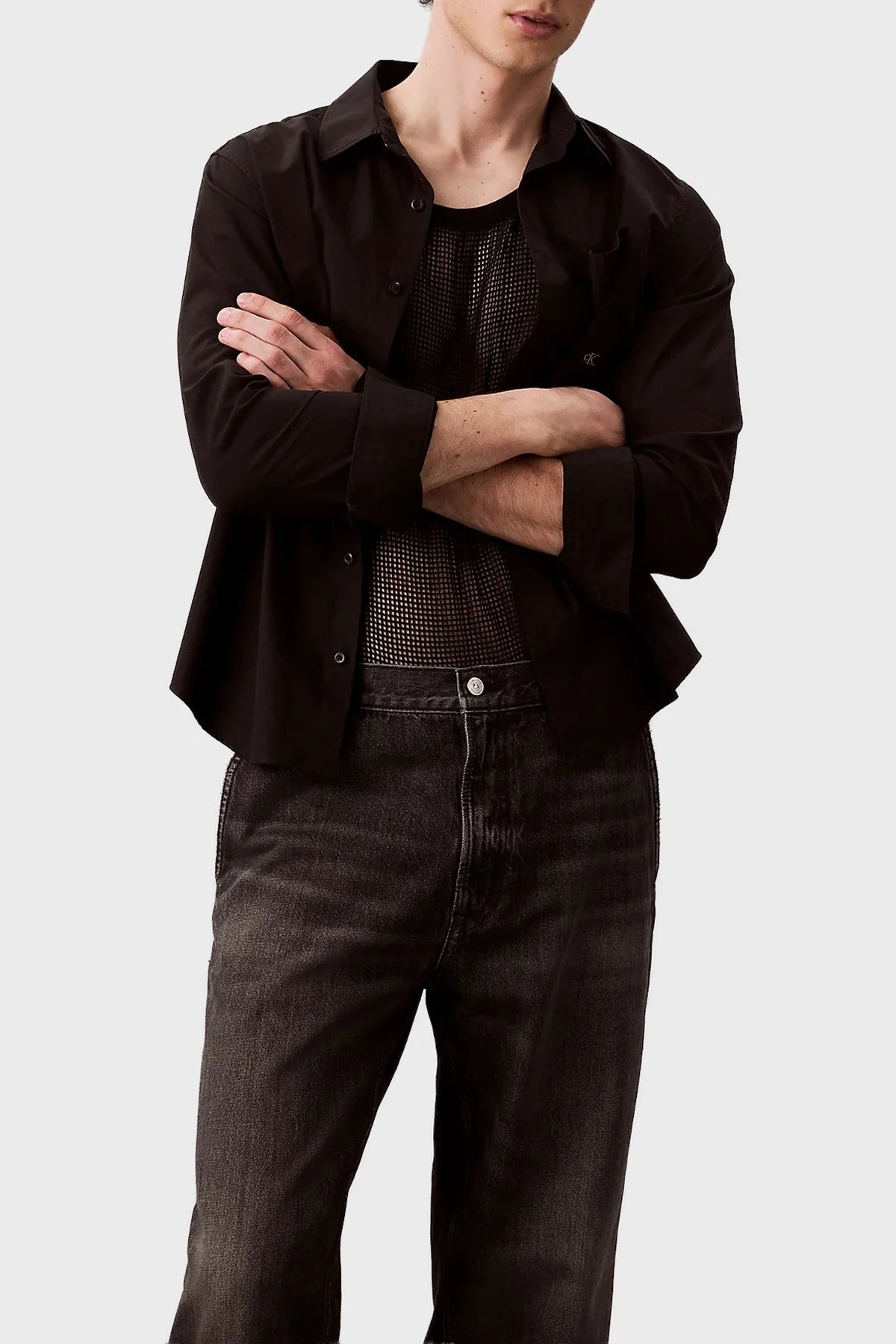 Calvin Klein Pamuklu Tapered Fit Yüksek Bel Jeans LV04RC741GX7Y Erkek Kot Pantolon LV04RC741G X7Y SİYAH - 4