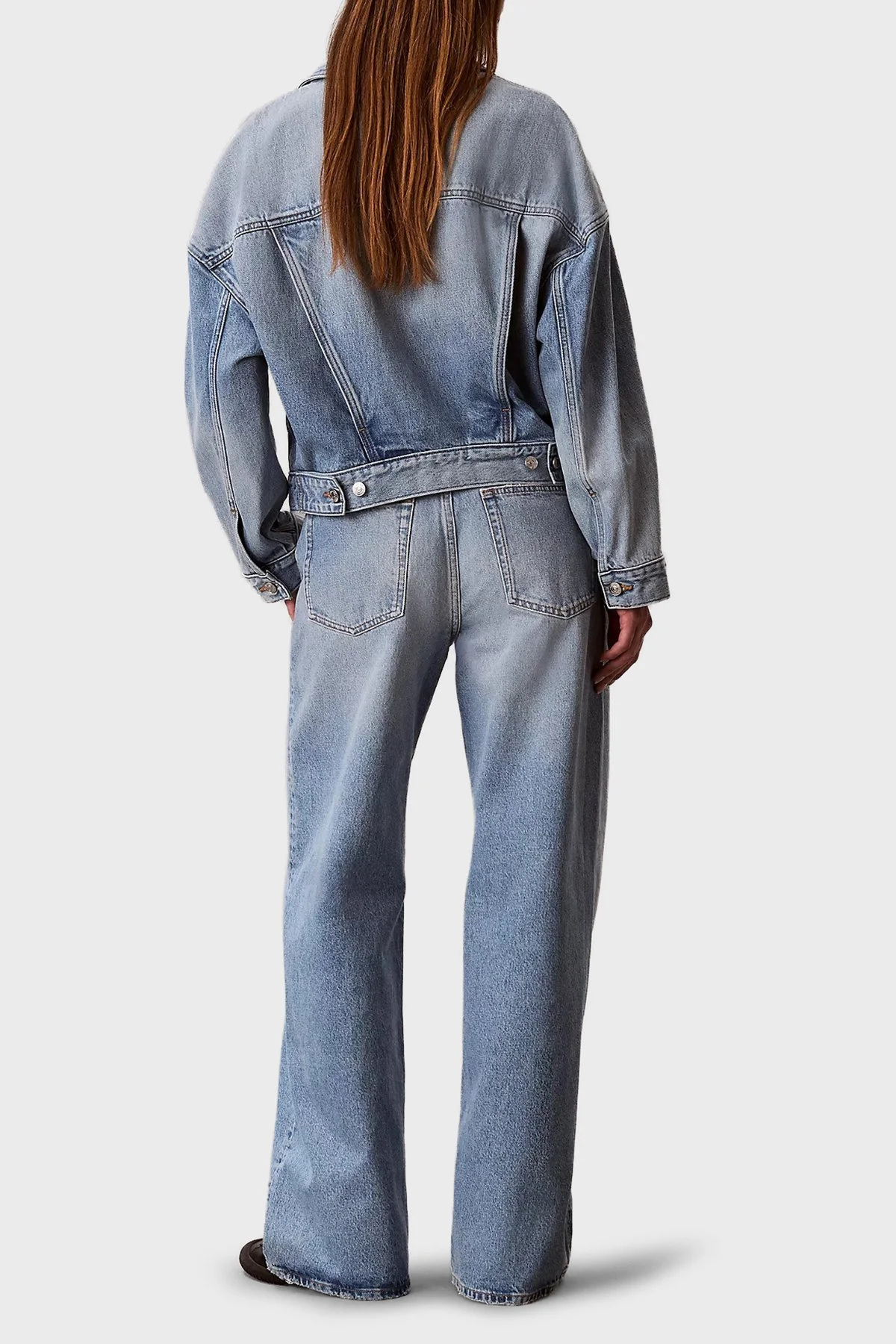 Calvin Klein Pamuklu Wide Leg Fit Yüksek Bel Jeans Kadın Kot Pantolon LV047F728G SD9 MAVİ - 3