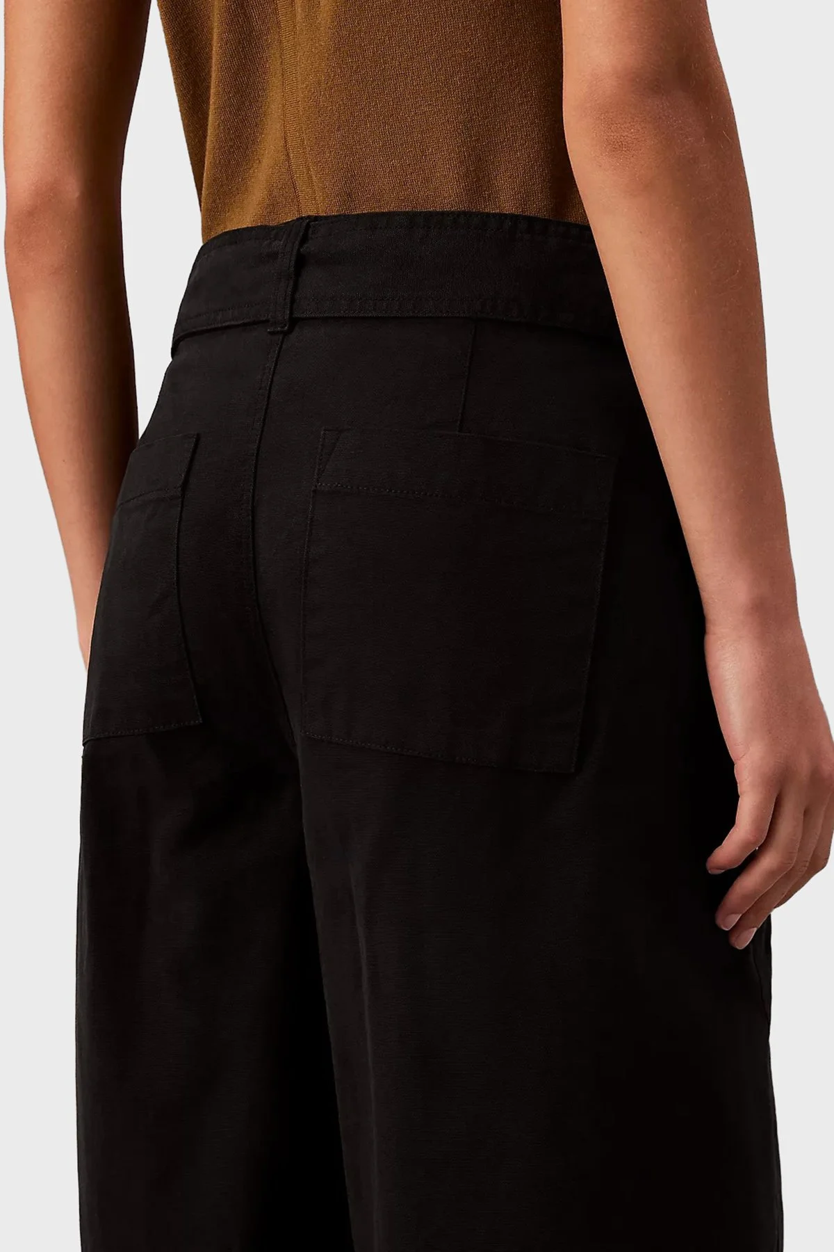 Calvin Klein Pamuklu Wide Leg Fit Yüksek Bel LV044E619GUB1 Bayan Pantolon LV044E619G UB1 SİYAH - 5