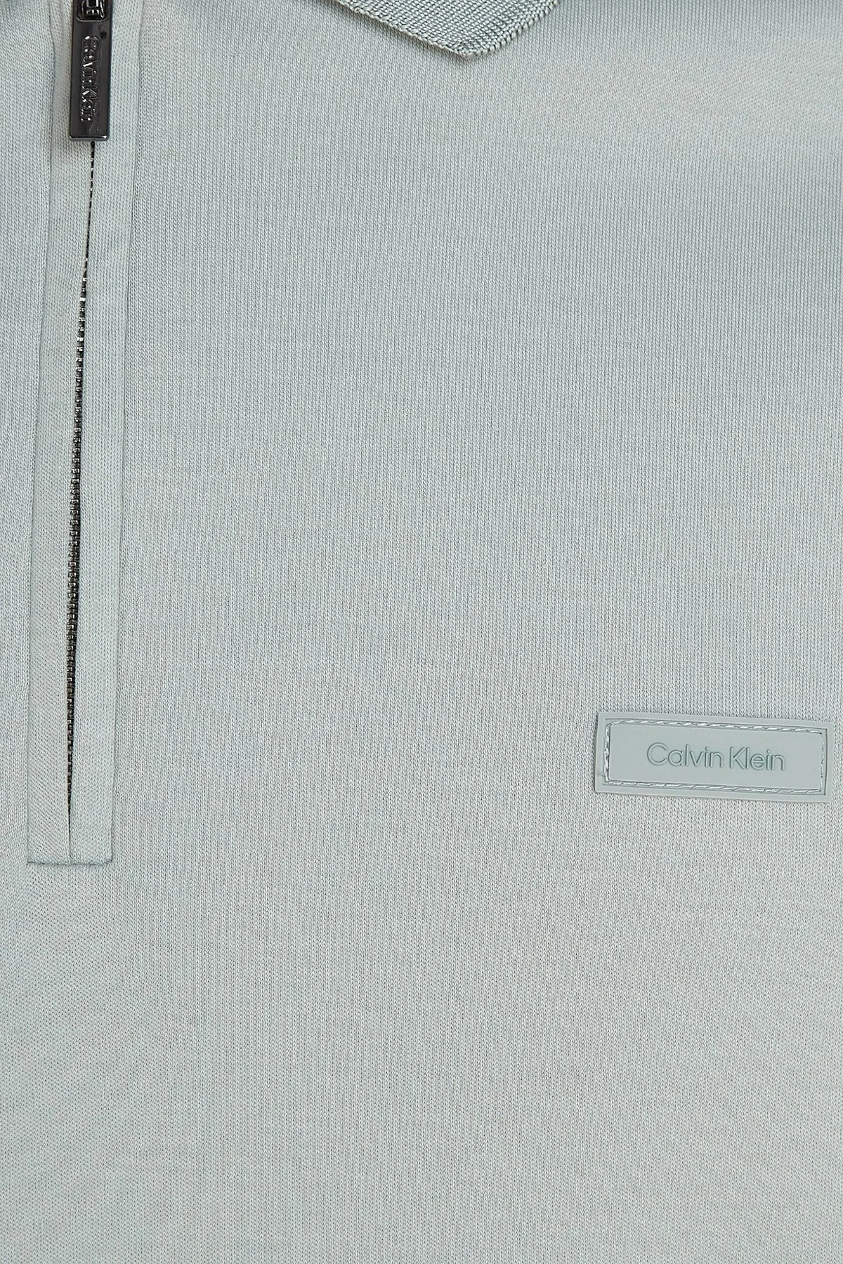 Calvin Klein Pamuklu Yarım Fermuarlı K10K112754PFF Erkek Polo Yaka T Shirt K10K112754 PFF GRİ - 4