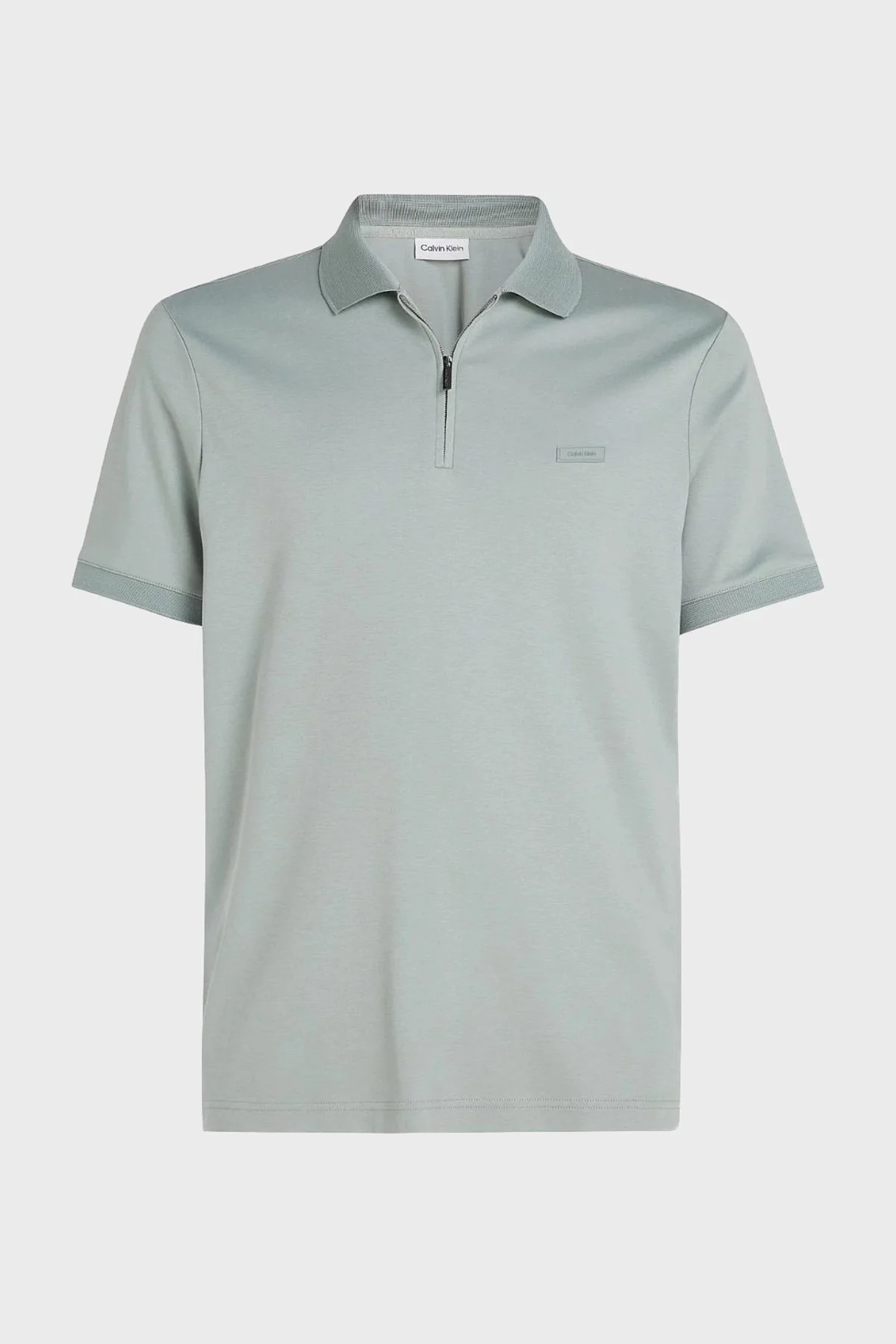 Calvin Klein Pamuklu Yarım Fermuarlı K10K112754PFF Erkek Polo Yaka T Shirt K10K112754 PFF GRİ - 5