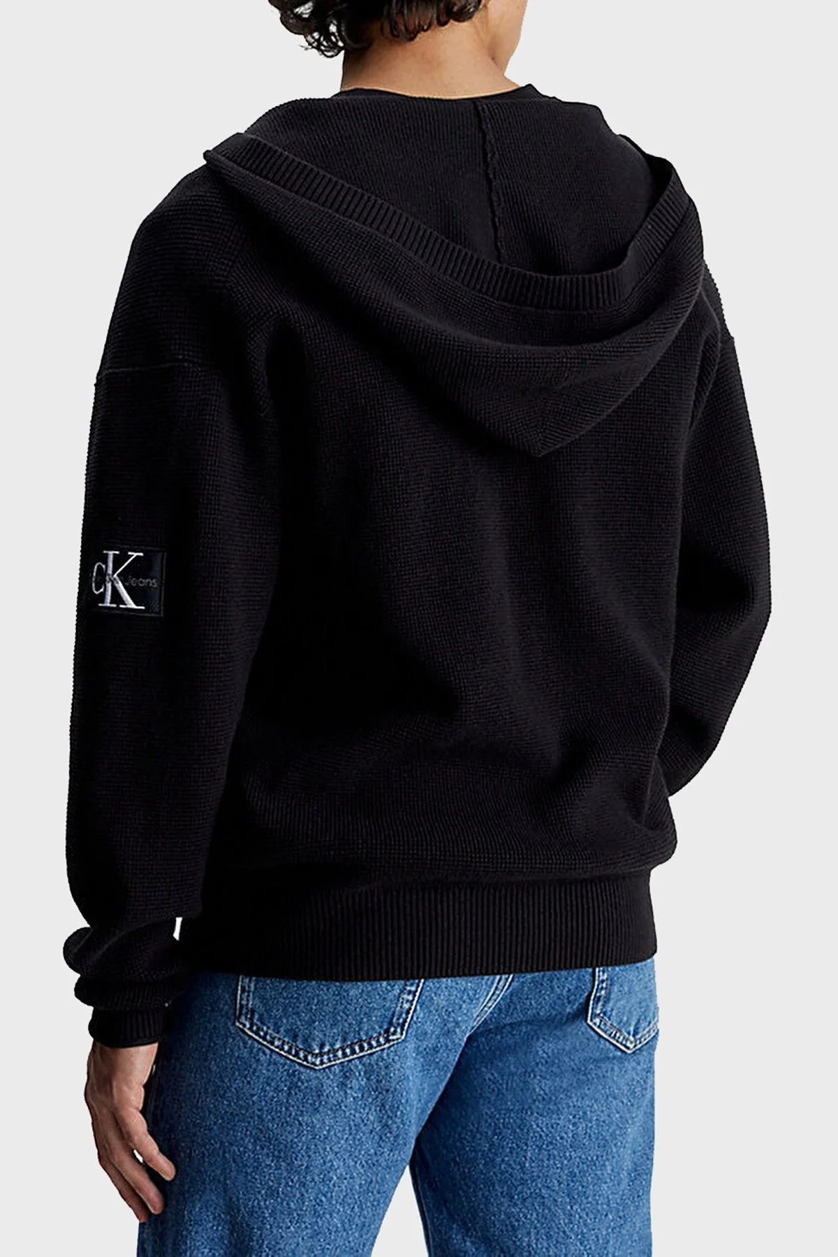 Calvin Klein Pamuklu Yarım Fermuarlı Kapüşonlu Regular Fit J30J323985BEH Erkek Kazak J30J323985 BEH SİYAH - 2