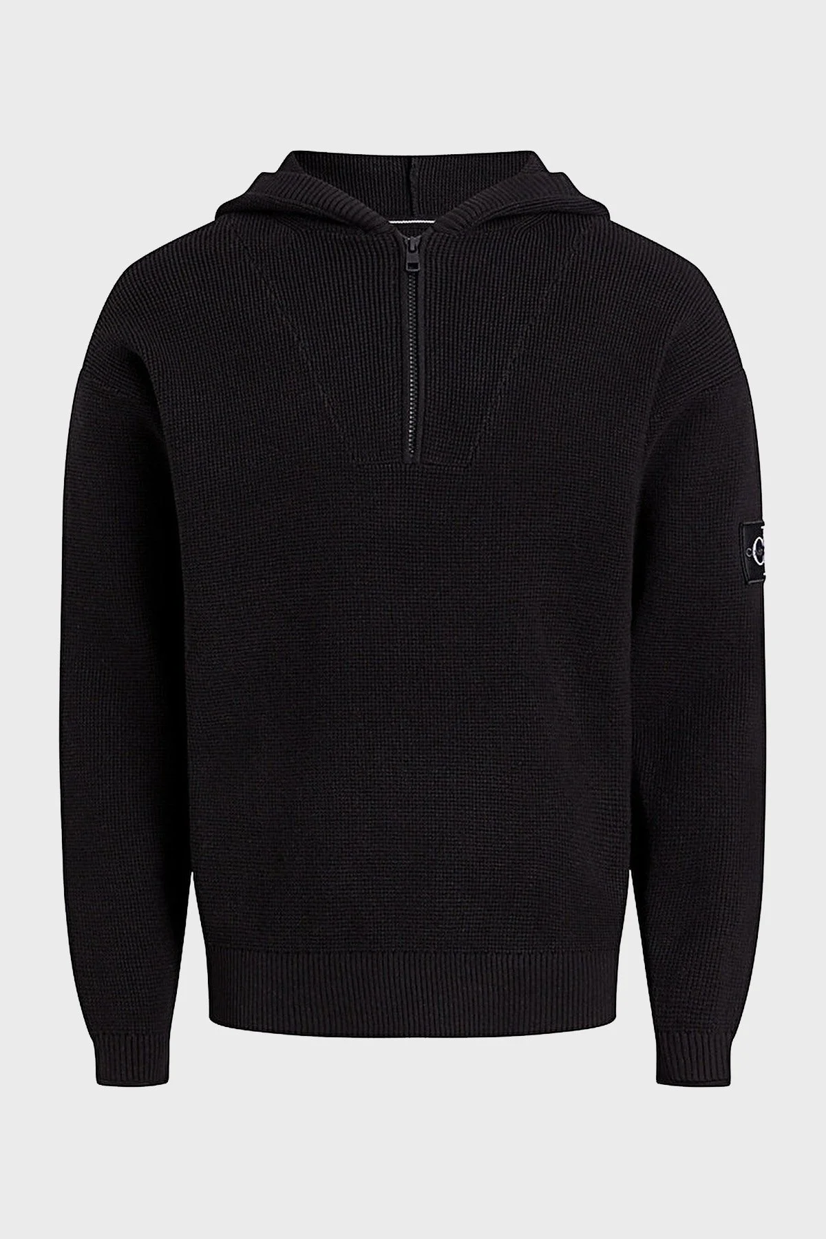 Calvin Klein Pamuklu Yarım Fermuarlı Kapüşonlu Regular Fit J30J323985BEH Erkek Kazak J30J323985 BEH SİYAH - 5