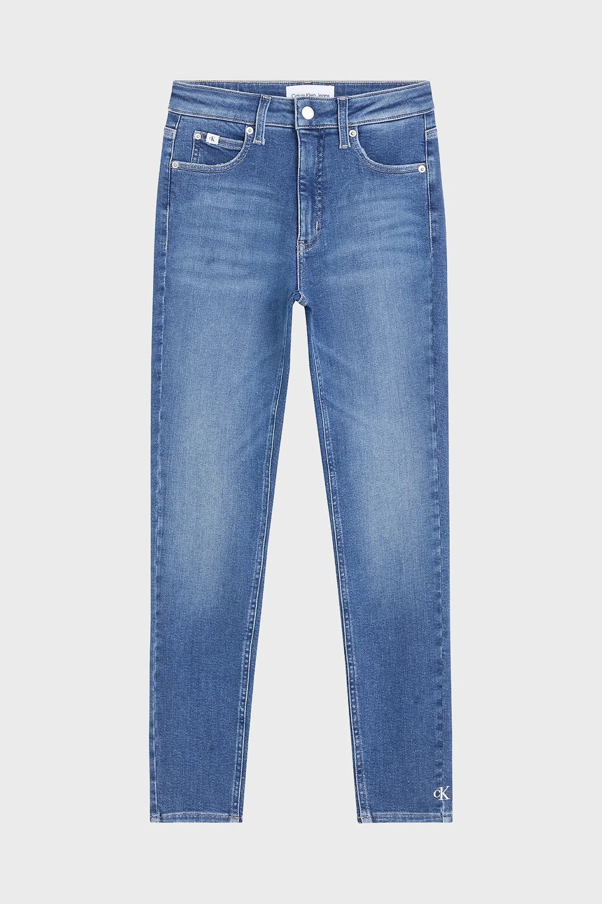 Calvin Klein Pamuklu Yüksek Bel Dar Paça Super Skinny Fit Jeans J20J2221441A4 Bayan Kot Pantolon J20J222144 1A4 AÇIK MAVİ - 5