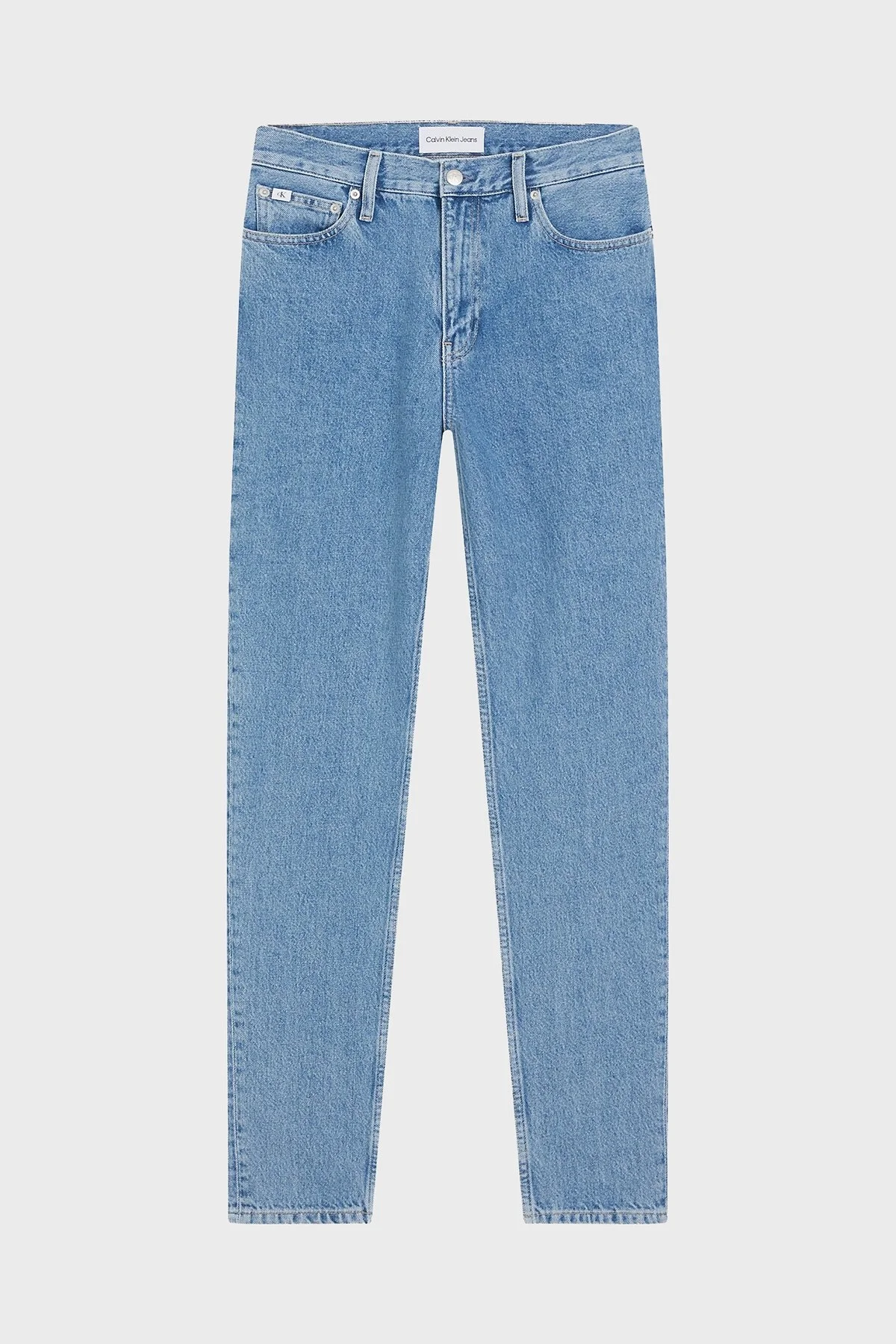 Calvin Klein Pamuklu Yüksek Bel Mom Fit Jeans J20J2221531AA Bayan Kot Pantolon J20J222153 1AA AÇIK MAVİ - 12