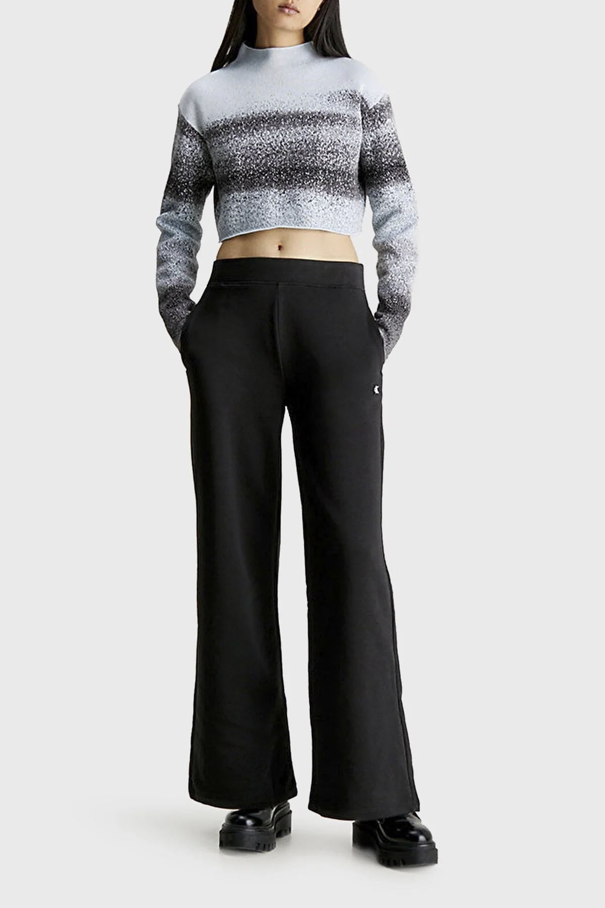 Calvin Klein Pamuklu Yüksek Bel Relaxed Fit Spor J20J222597BEH Bayan Pantolon J20J222597 BEH SİYAH - 1