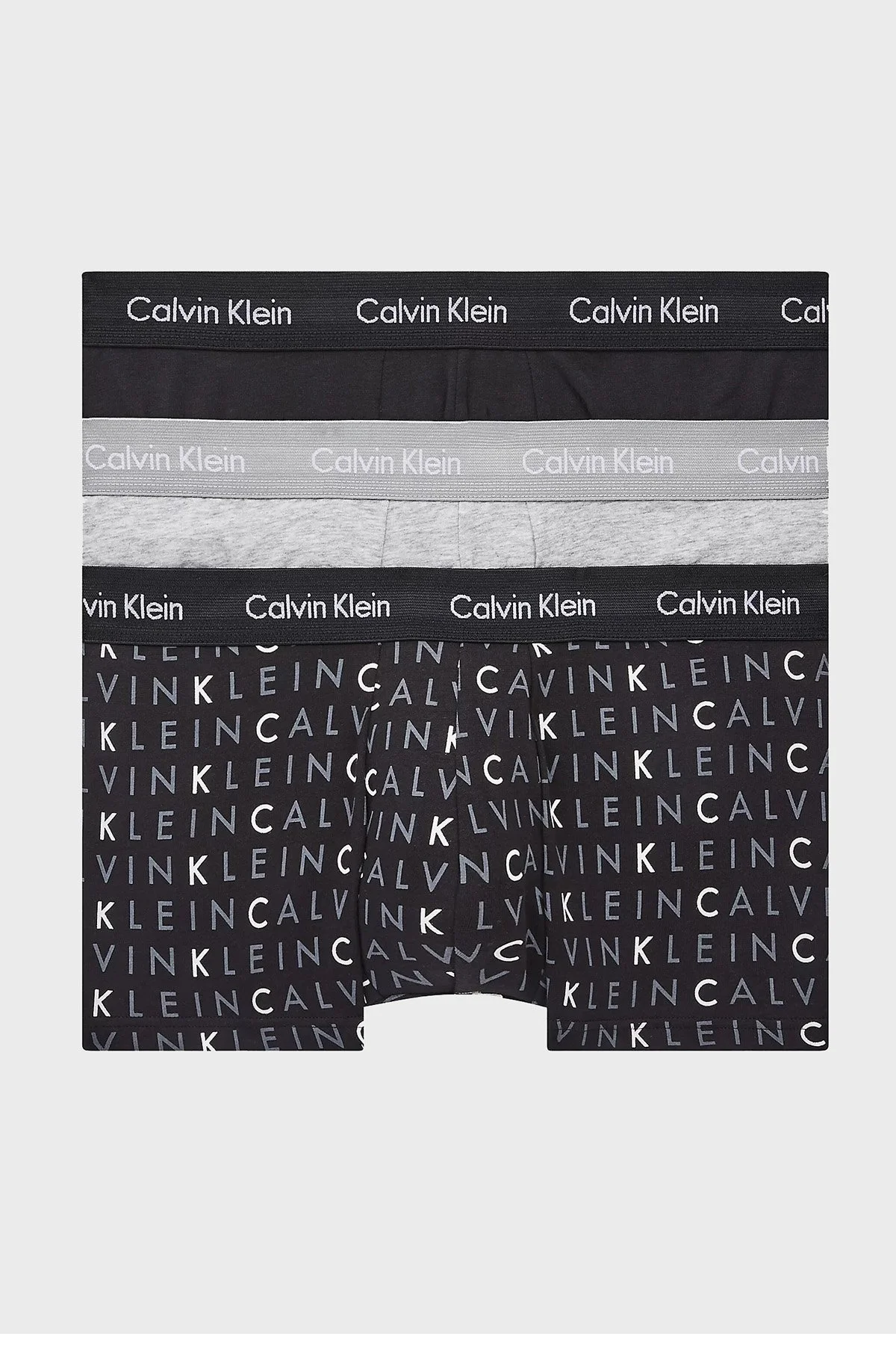 Calvin Klein Pamuklu Yumuşak Dokulu Esnek 3 Pack Erkek Boxer 0000U2664 GYKS SİYAH-GRİ - 1