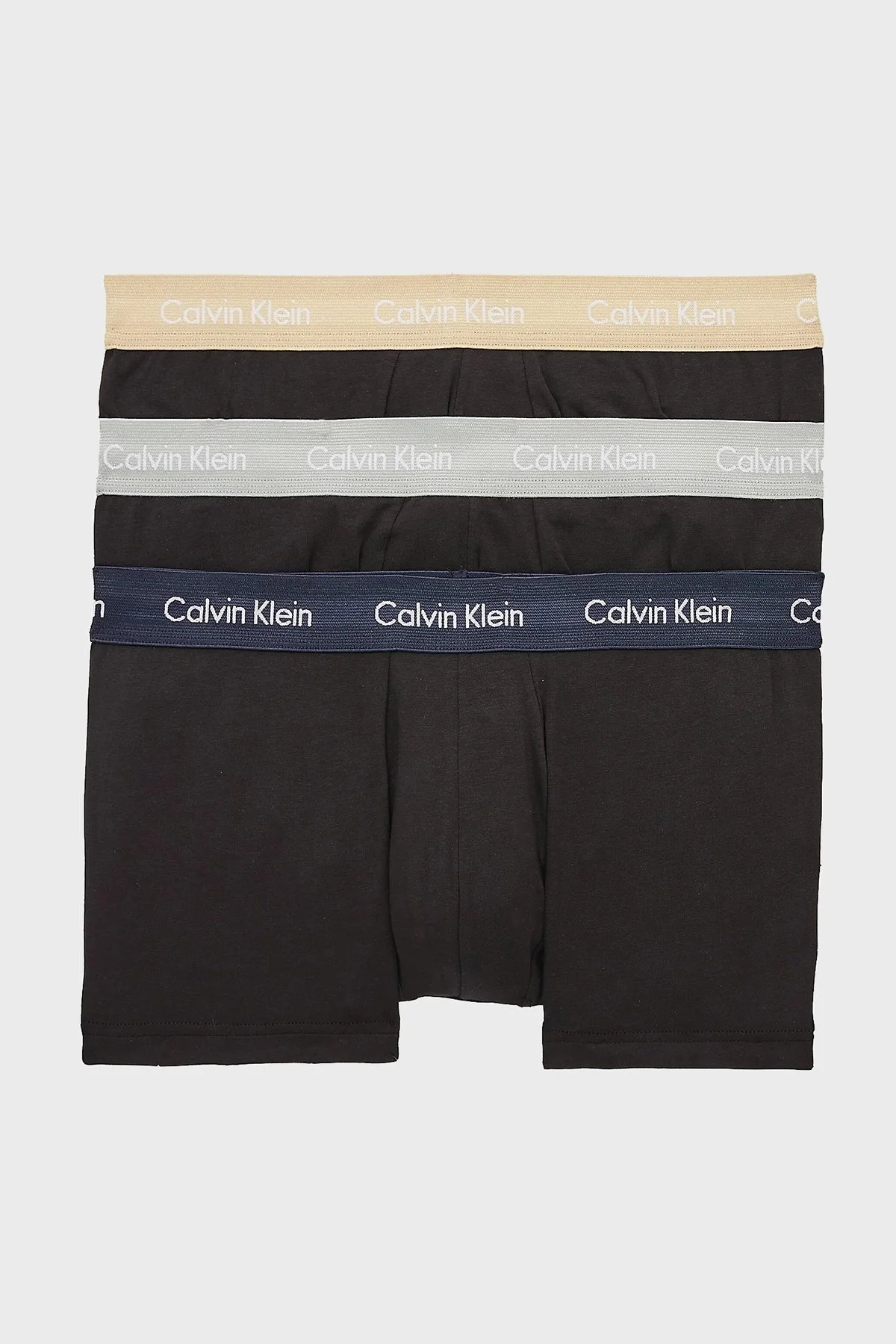 Calvin Klein Pamuklu Yumuşak Dokulu Esnek 3 Pack Erkek Boxer 0000U2664G 6ED LACİVERT-GRİ-BEJ - 1