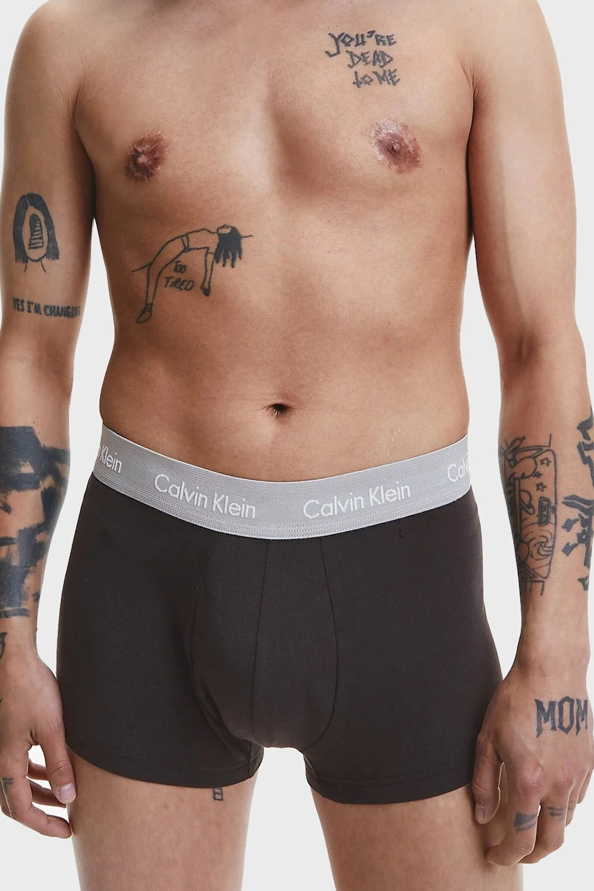 Calvin Klein Pamuklu Yumuşak Dokulu Esnek 3 Pack Erkek Boxer 0000U2664G 6ED LACİVERT-GRİ-BEJ - 2