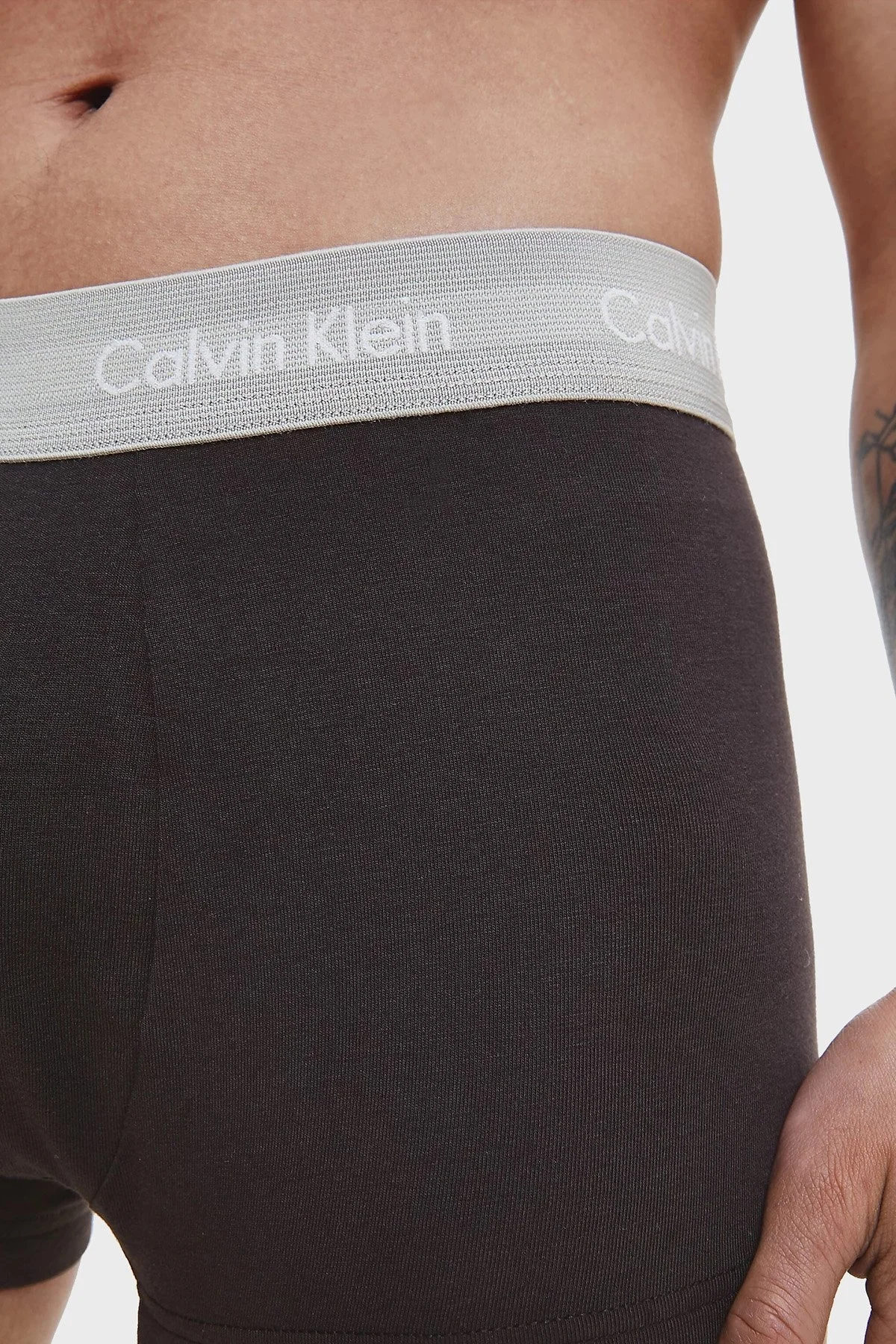 Calvin Klein Pamuklu Yumuşak Dokulu Esnek 3 Pack Erkek Boxer 0000U2664G 6ED LACİVERT-GRİ-BEJ - 4