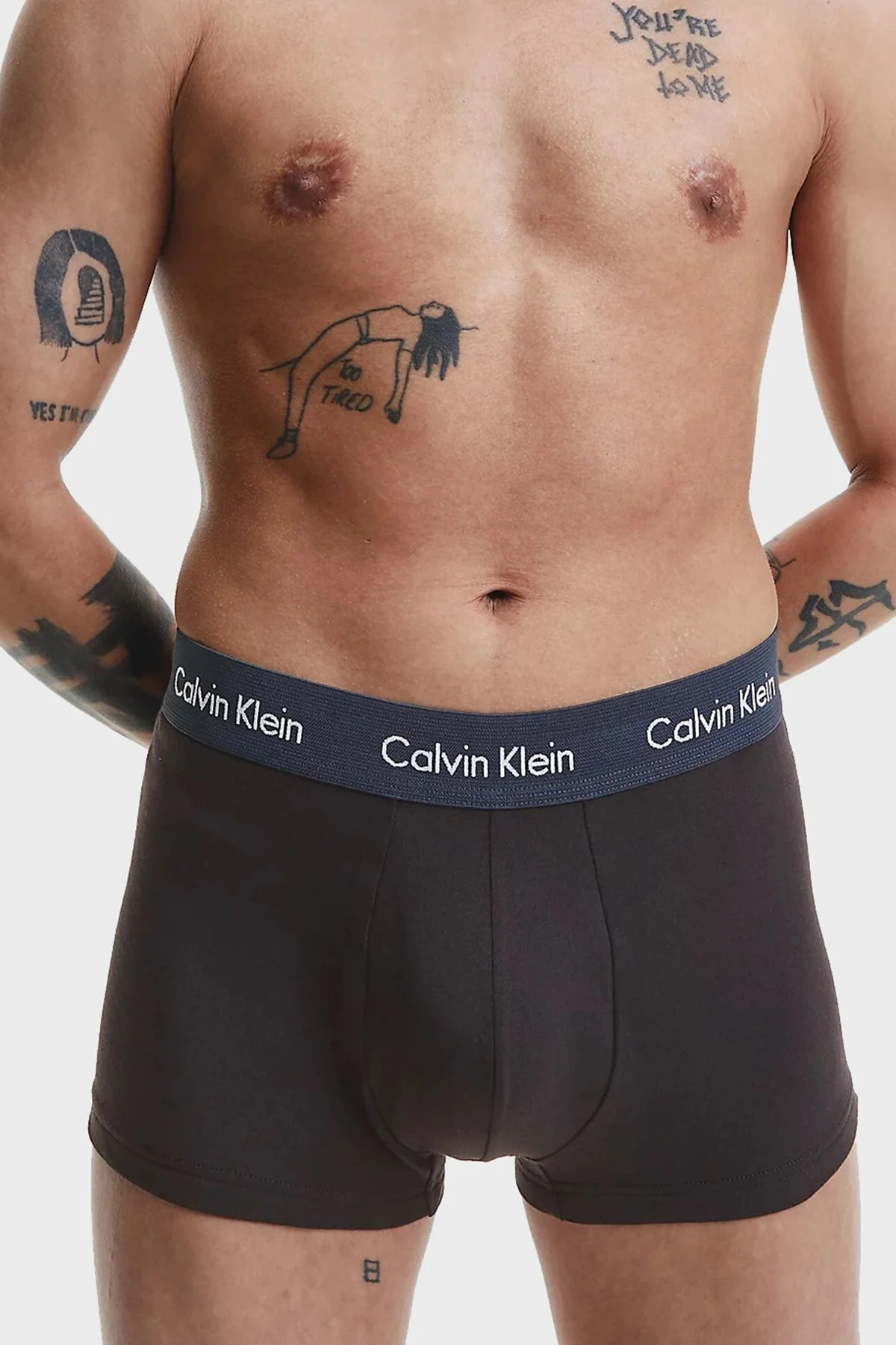 Calvin Klein Pamuklu Yumuşak Dokulu Esnek 3 Pack Erkek Boxer 0000U2664G 6ED LACİVERT-GRİ-BEJ - 5