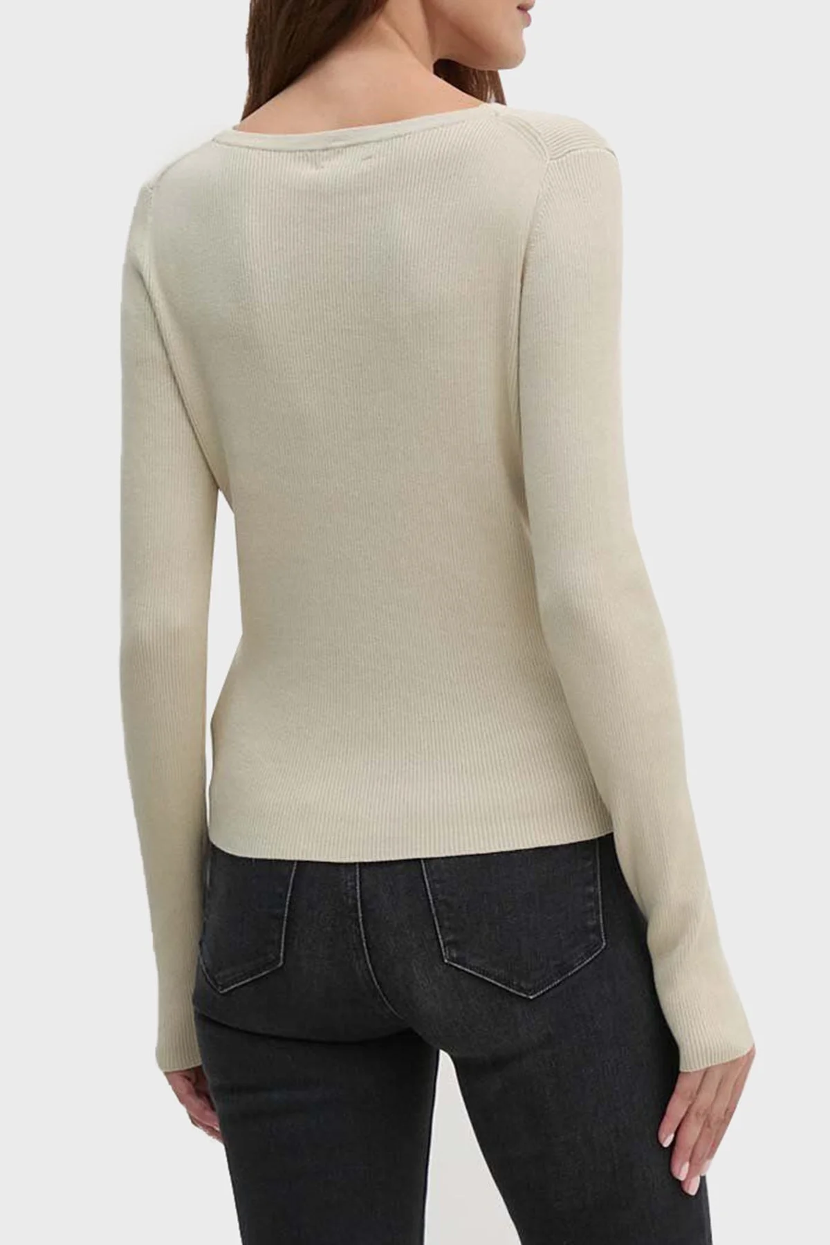 Calvin Klein Pamuklu Yumuşak Dokulu Logolu J20J224239PD7 Bayan Hırka J20J224239 PD7 BEJ - 8