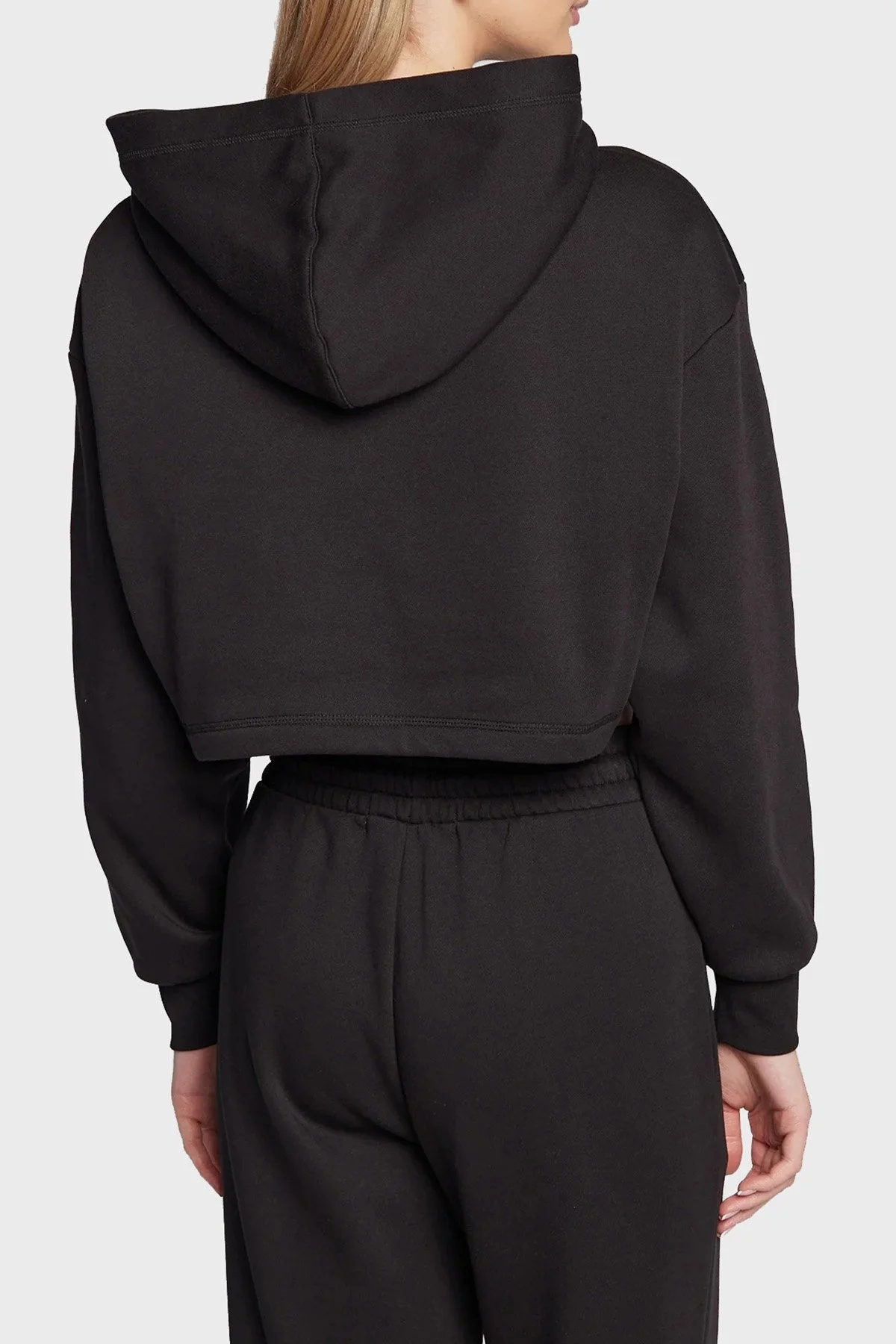 Calvin Klein Parlak Logolu Kapüşonlu Pamuklu Rahat Kesim Crop Bayan Sweat J20J220560 BEH SİYAH - 3