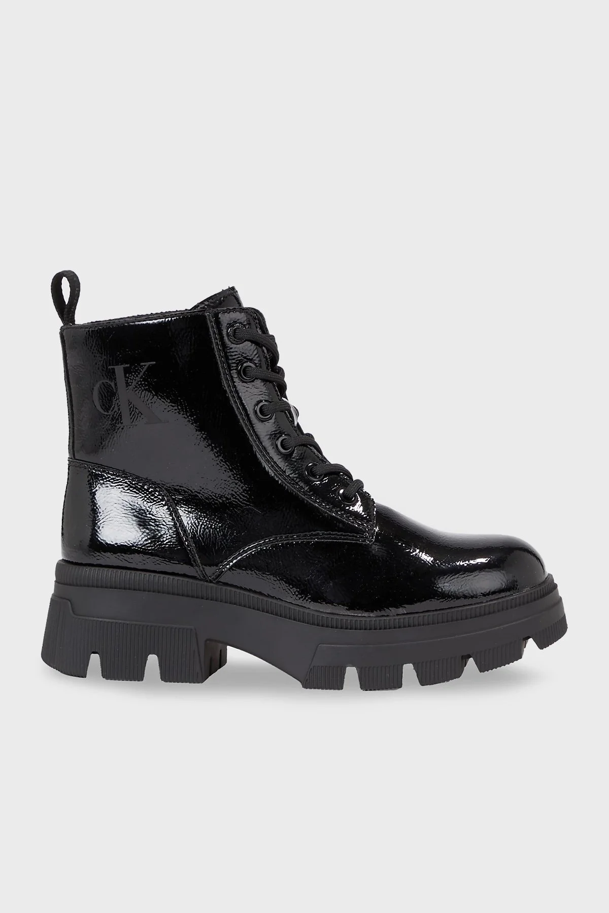 Calvin Klein Parlak Platform YW0YW012650GT Bayan Bot YW0YW01265 0GT SİYAH - 6