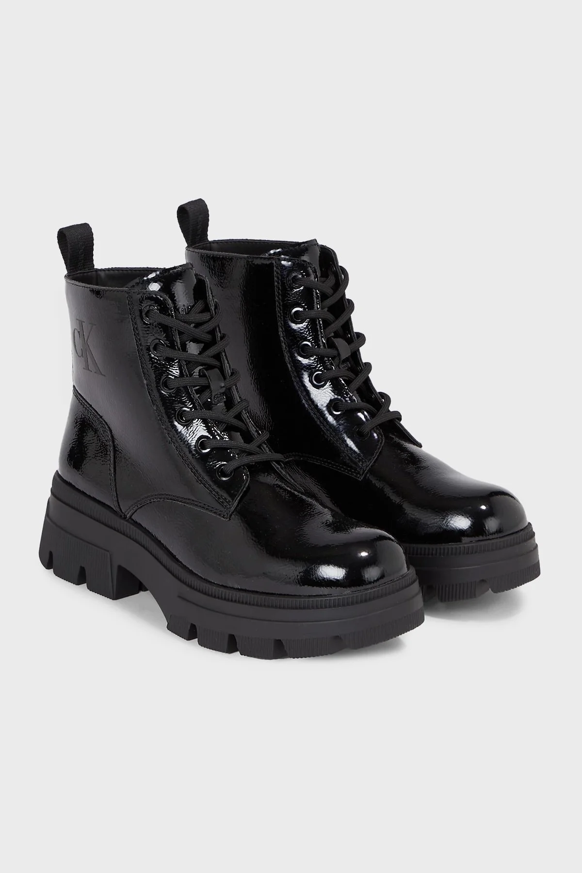 Calvin Klein Parlak Platform YW0YW012650GT Bayan Bot YW0YW01265 0GT SİYAH - 8