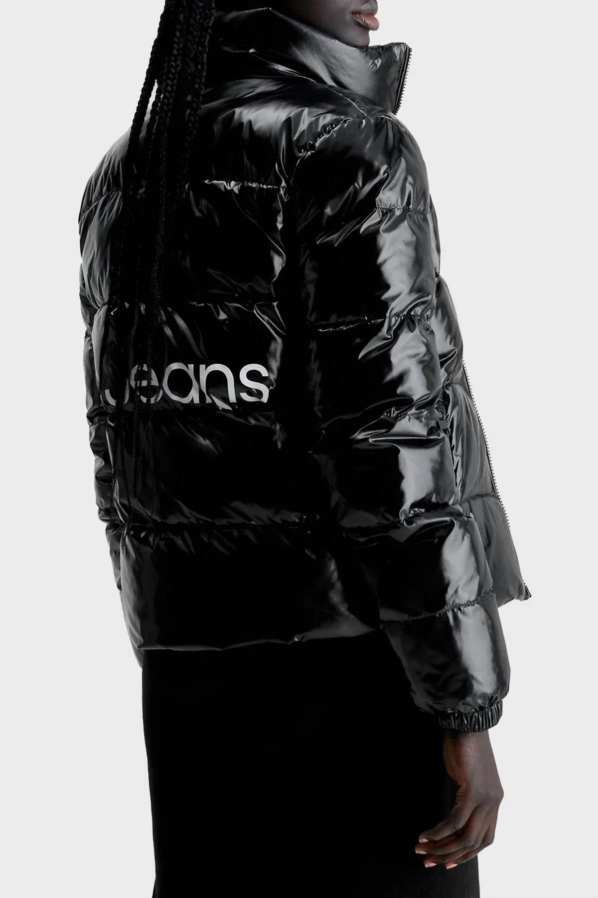 Calvin Klein Parlak Regular Fit Dik Yaka Şişme J20J221885BEH Bayan Mont J20J221885 BEH SİYAH - 2