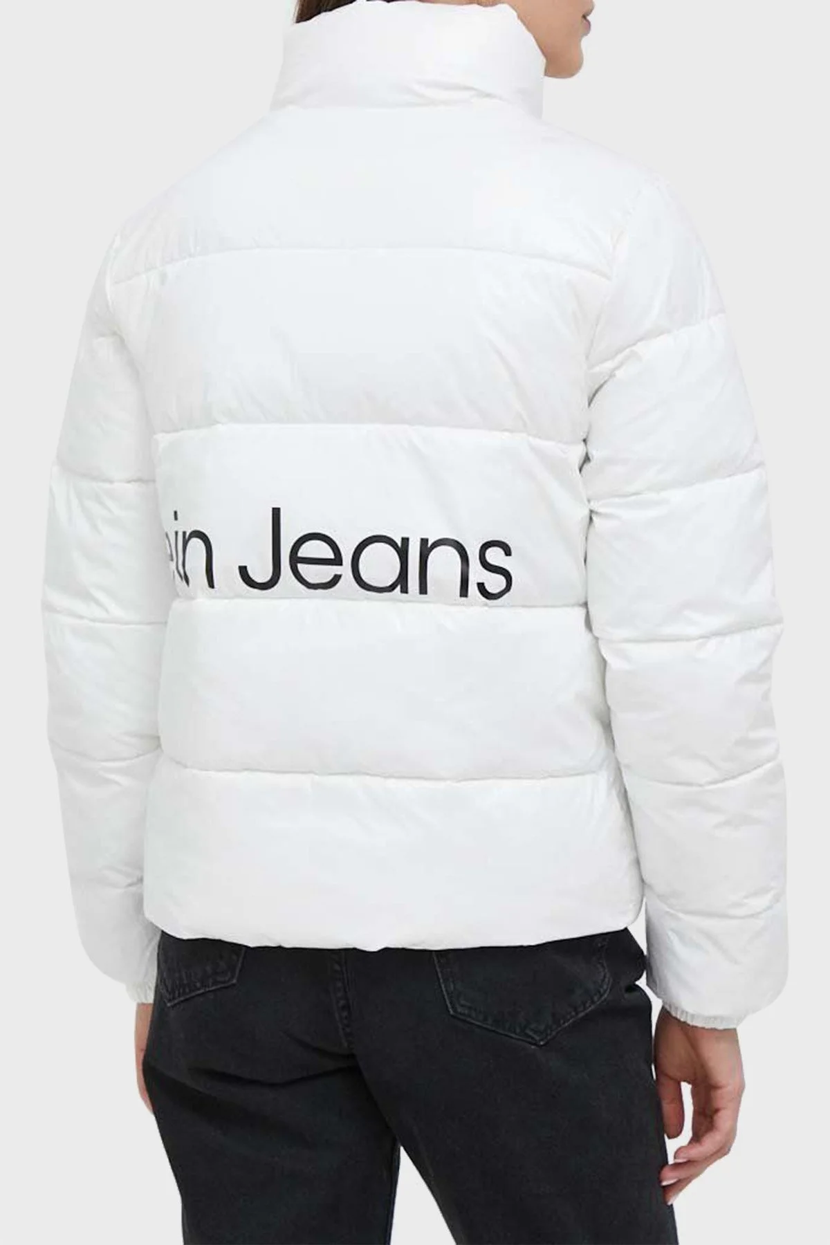 Calvin Klein Parlak Regular Fit Dik Yaka Şişme J20J221885YBI Bayan Mont J20J221885 YBI BEYAZ - 2