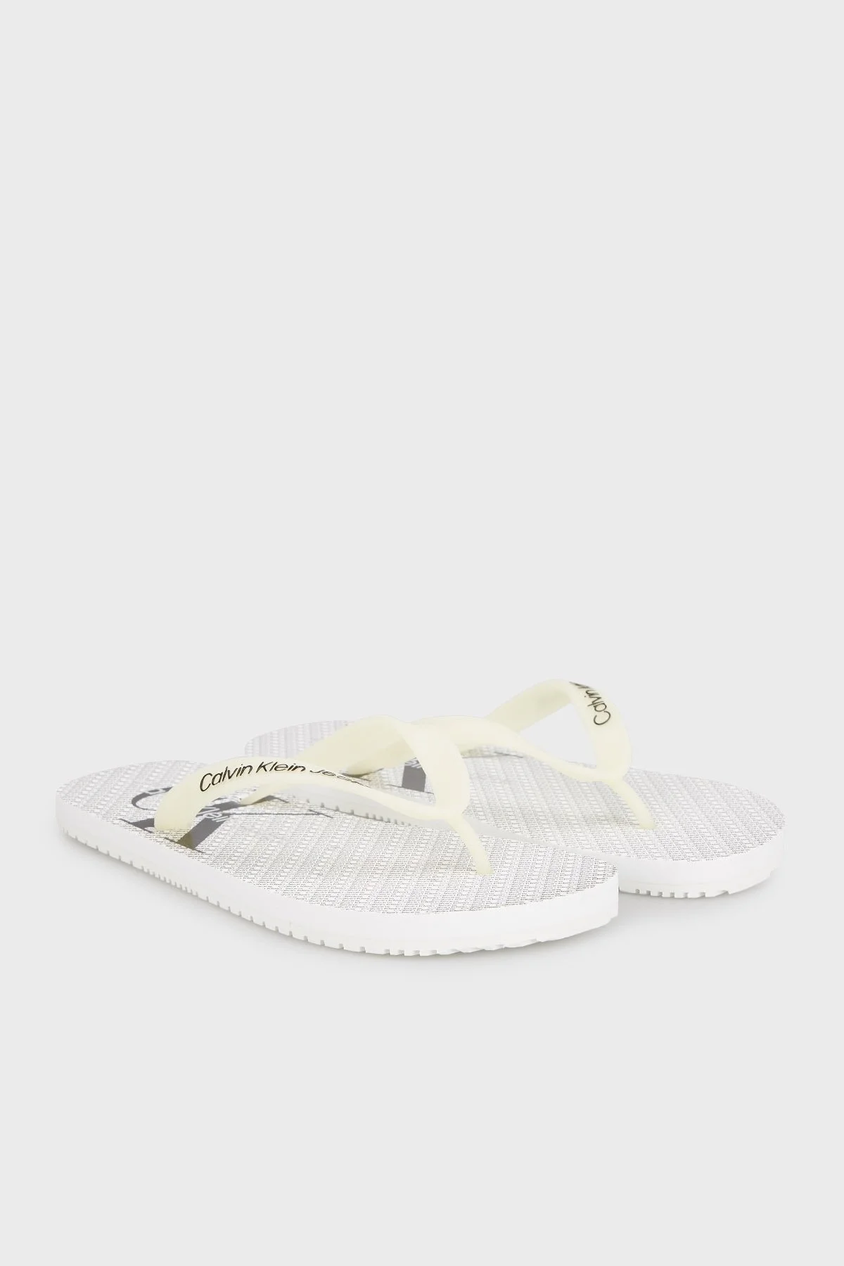 Calvin Klein Parmak Arası YM0YM0095201W Erkek Terlik YM0YM00952 01W BEYAZ-SİYAH - 3