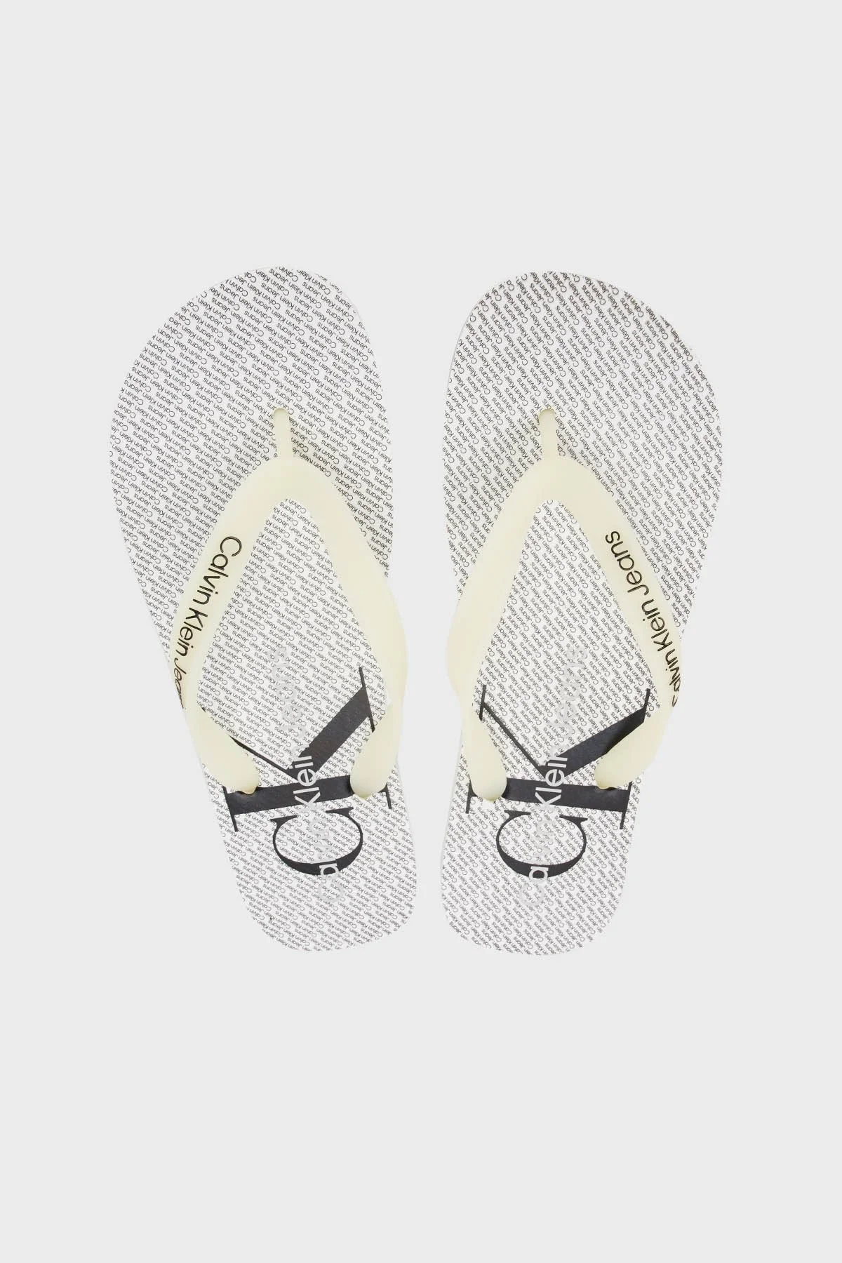 Calvin Klein Parmak Arası YM0YM0095201W Erkek Terlik YM0YM00952 01W BEYAZ-SİYAH - 5