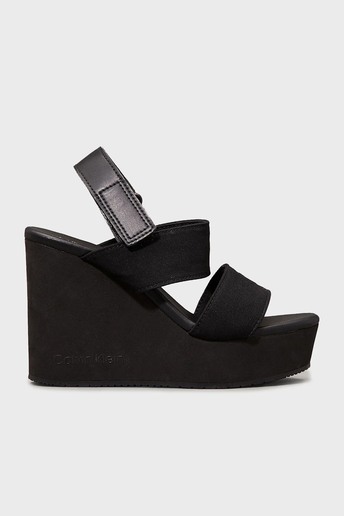 Calvin Klein Platform Cırt Cırtlı Kanvas YW0YW017900GJ Bayan Sandalet YW0YW01790 0GJ SİYAH - 1