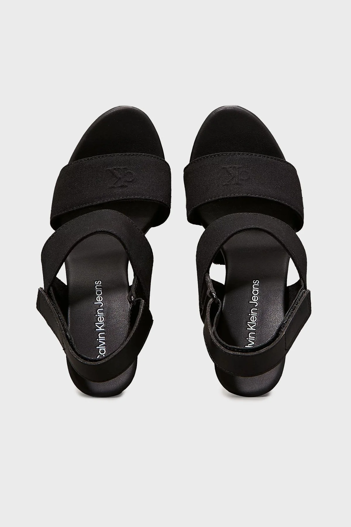 Calvin Klein Platform Cırt Cırtlı Kanvas YW0YW017900GJ Bayan Sandalet YW0YW01790 0GJ SİYAH - 4