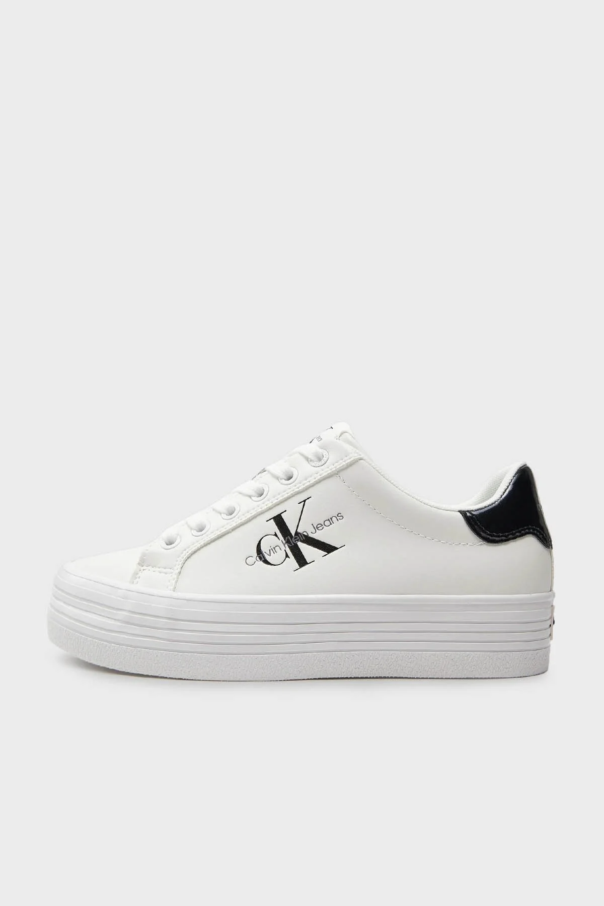 Calvin Klein Platform Sneaker YW0YW0139301W Bayan Ayakkabı YW0YW01393 01W BEYAZ-SİYAH - 4